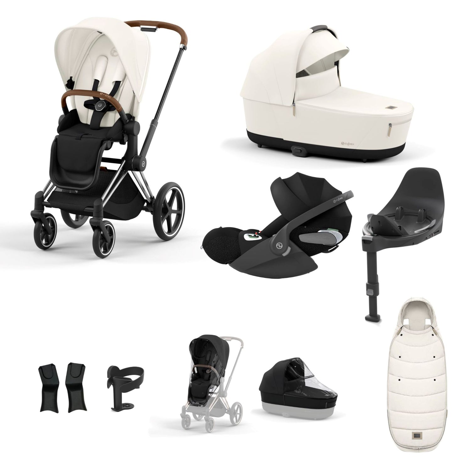 Cybex Priam Chrome Brown Bundle 9 Piece