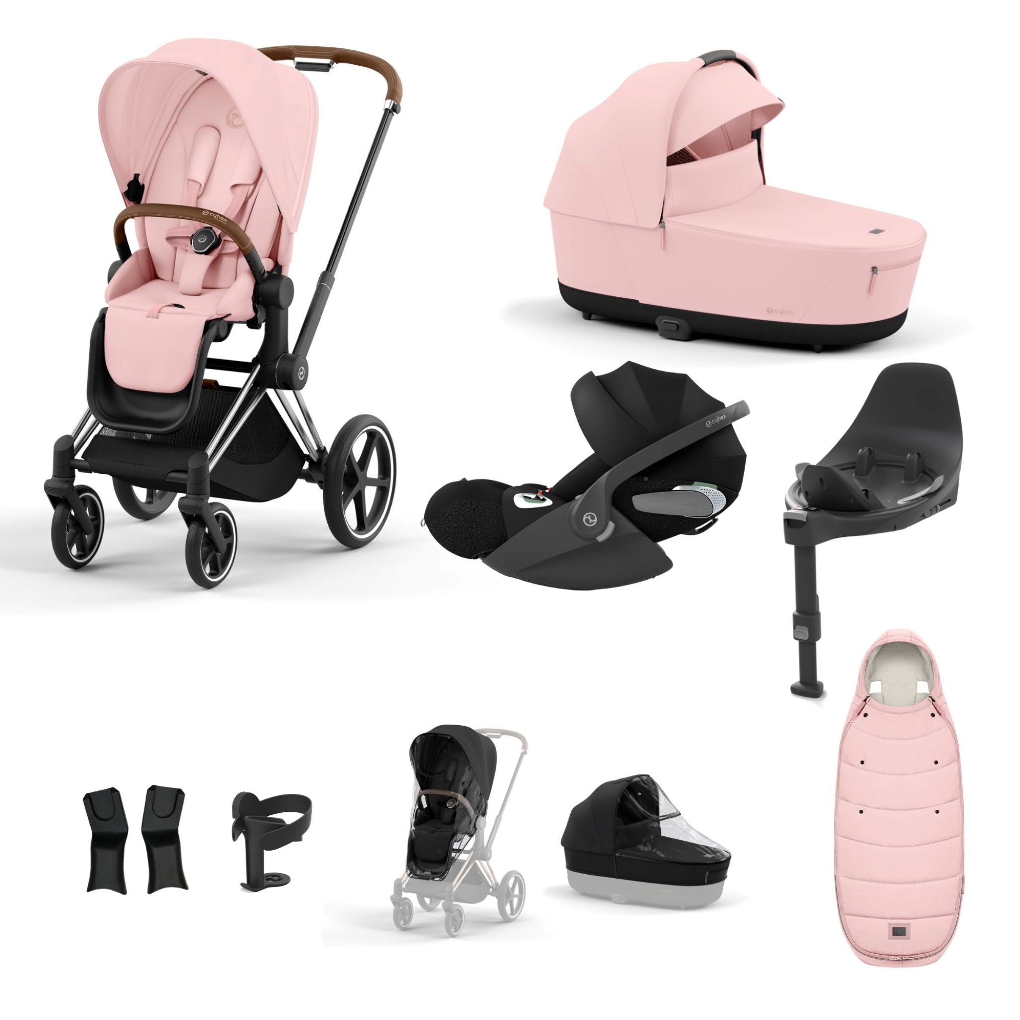 Cybex Priam Chrome Brown Bundle 9 Piece