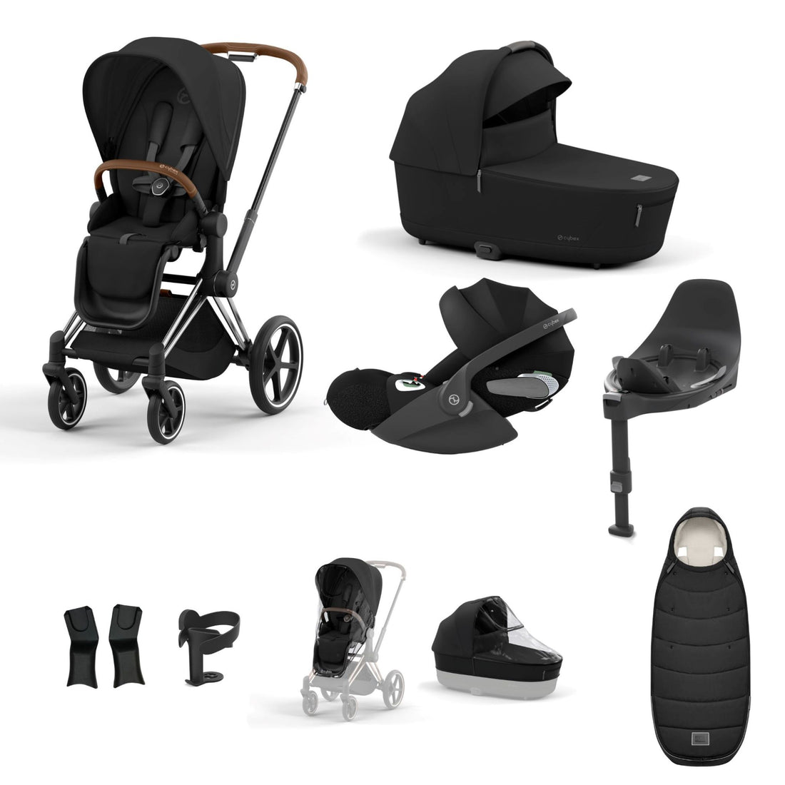 Cybex Priam Chrome Brown Bundle 9 Piece