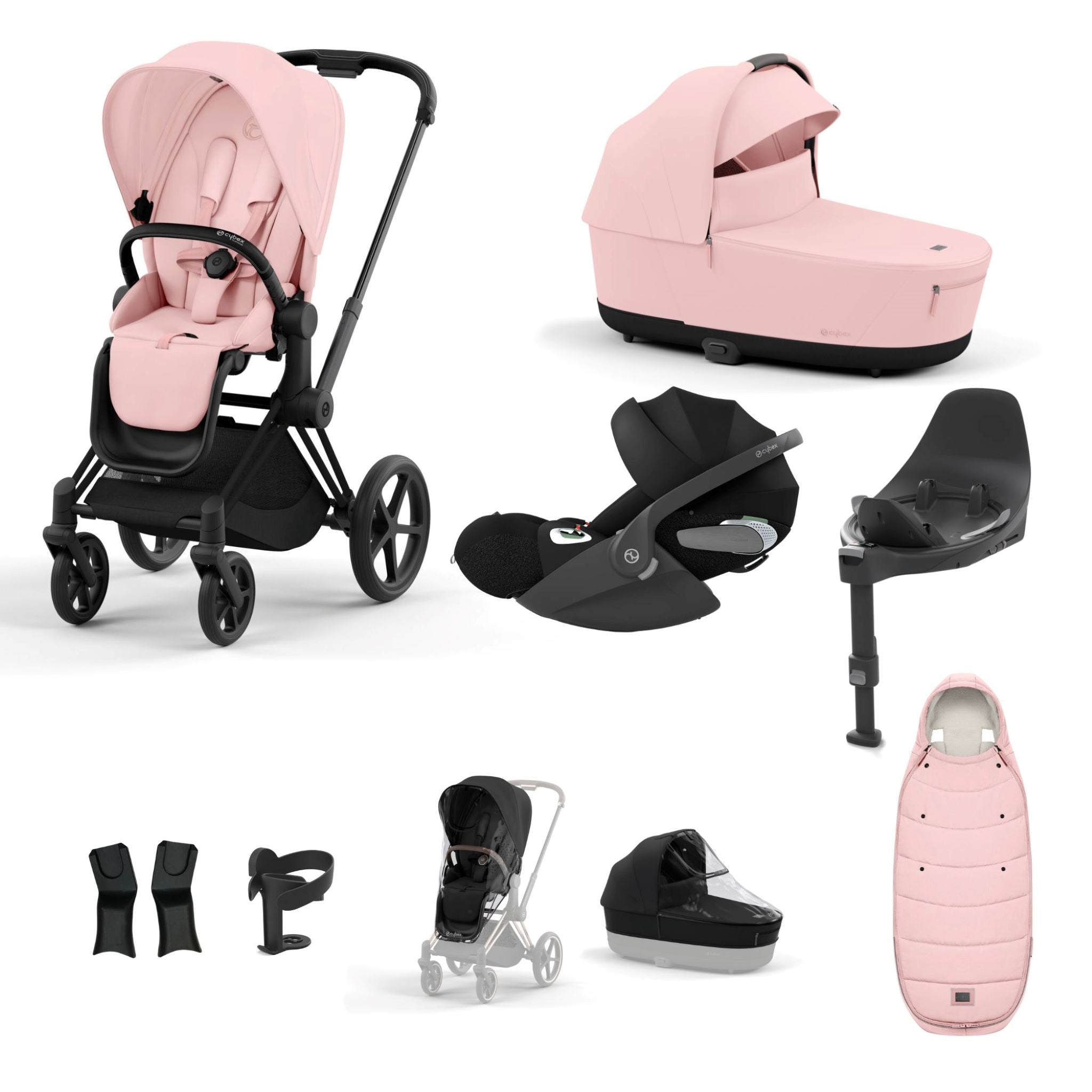 Cybex Priam Matt Black Bundle 9 Piece