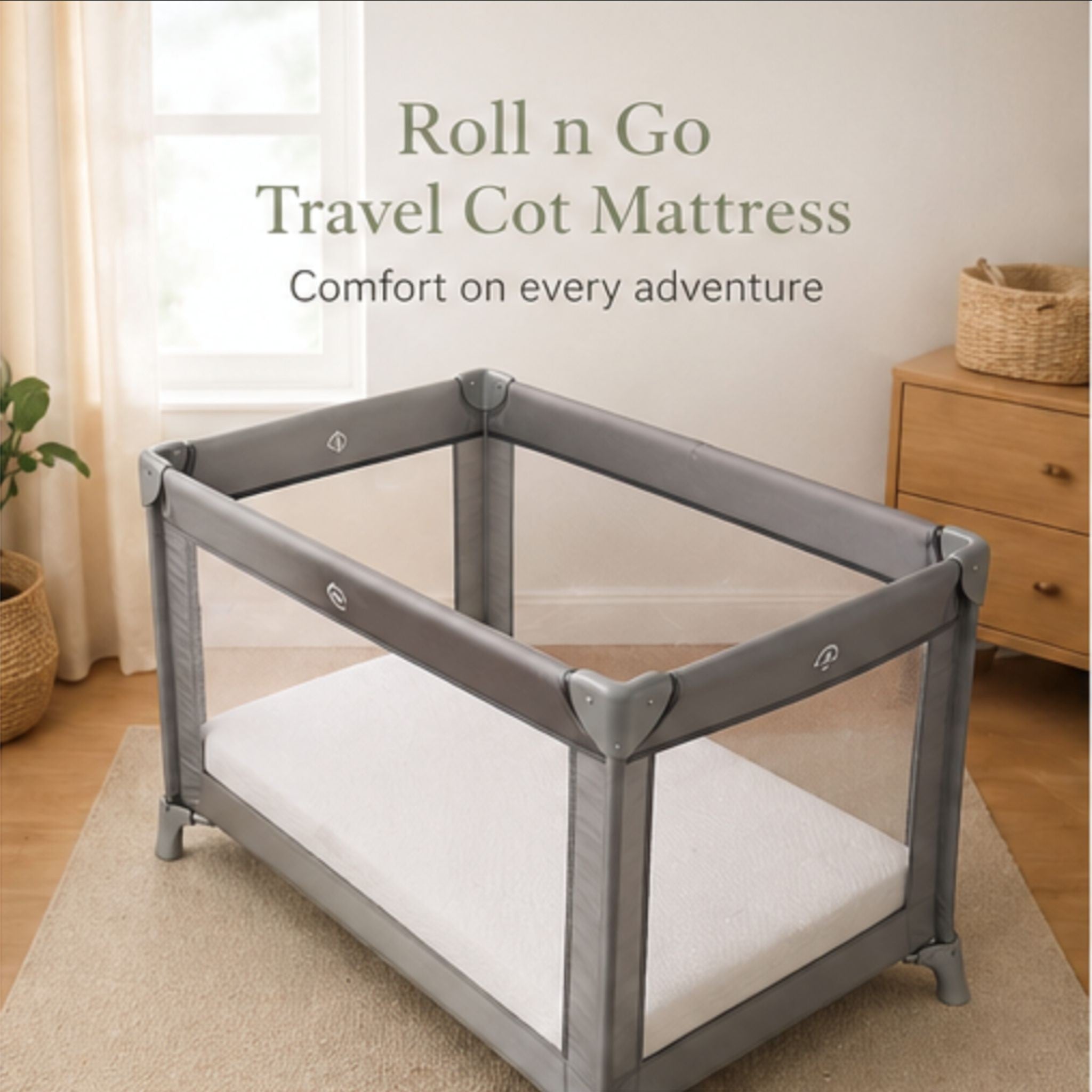 Baby Elegance Travel Cot Mattress - Roll n Go - 70 x 100 x 3cm