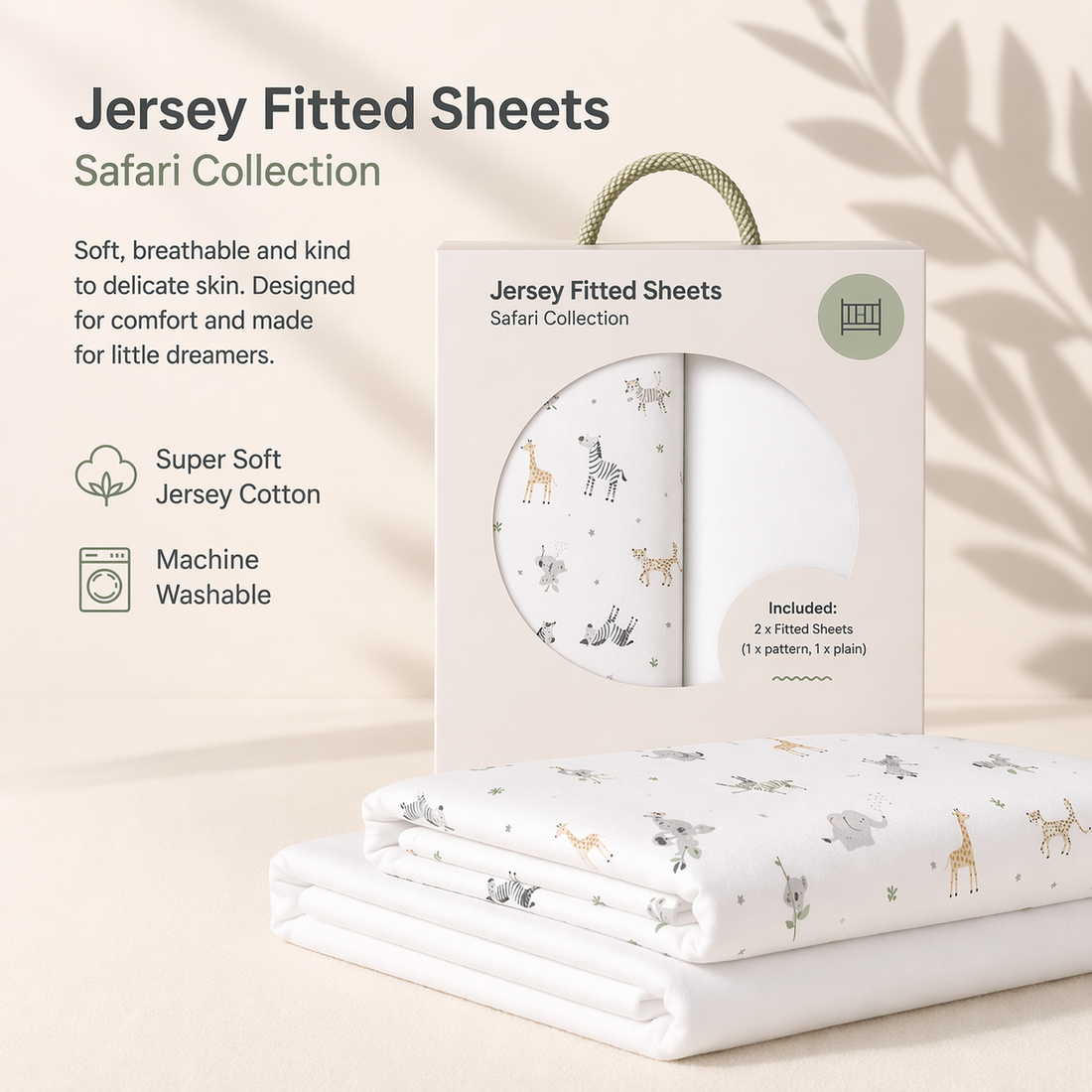 Baby Elegance Crib Sheets - 45 x 90cm - 2 Pack