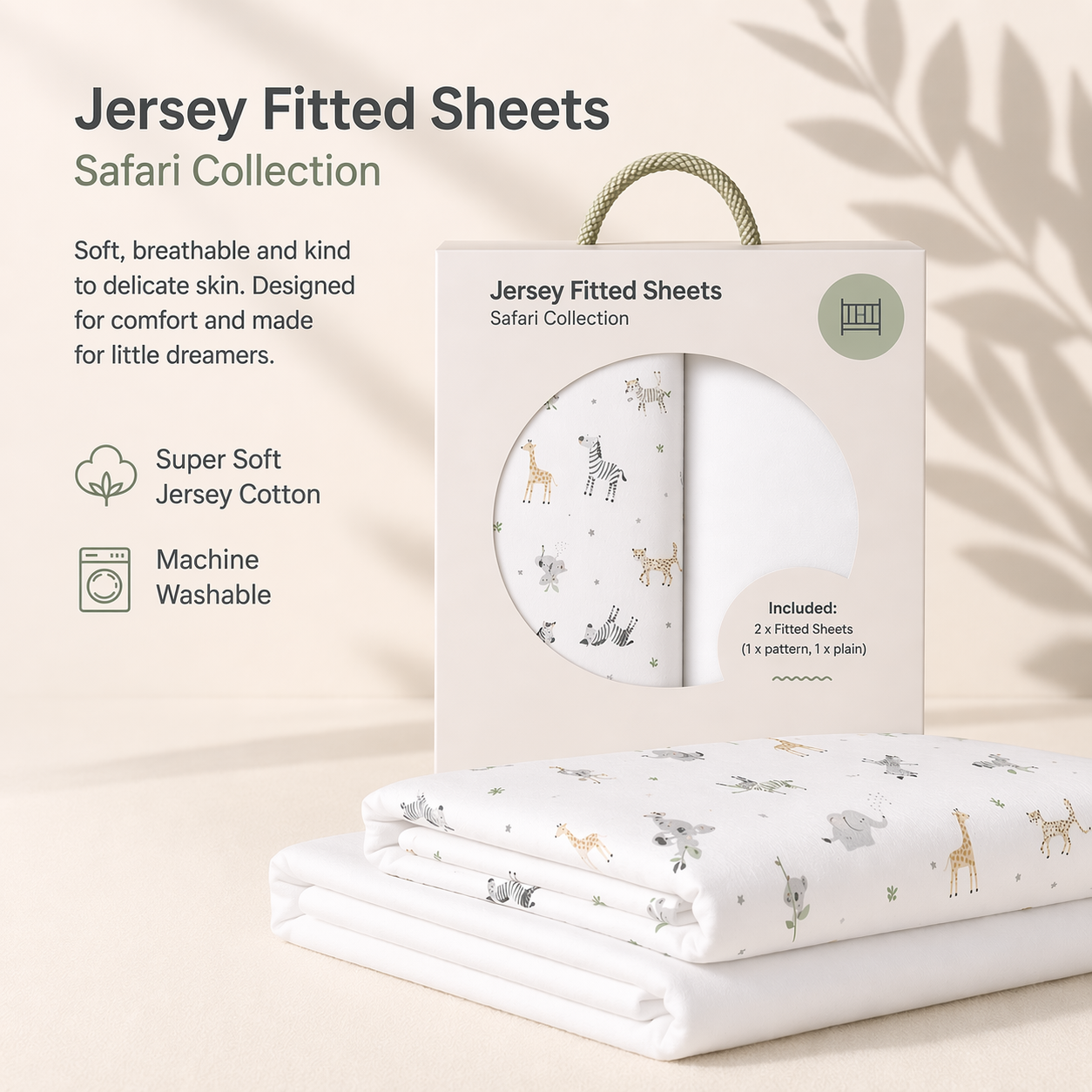 Baby Elegance Cot Sheets - 120 x 60cm - 2 Pack