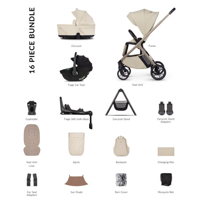 Venicci Tila 4in1 &amp; Tiago i-Size Car Seat Black Ultimate Bundle - 16 piece