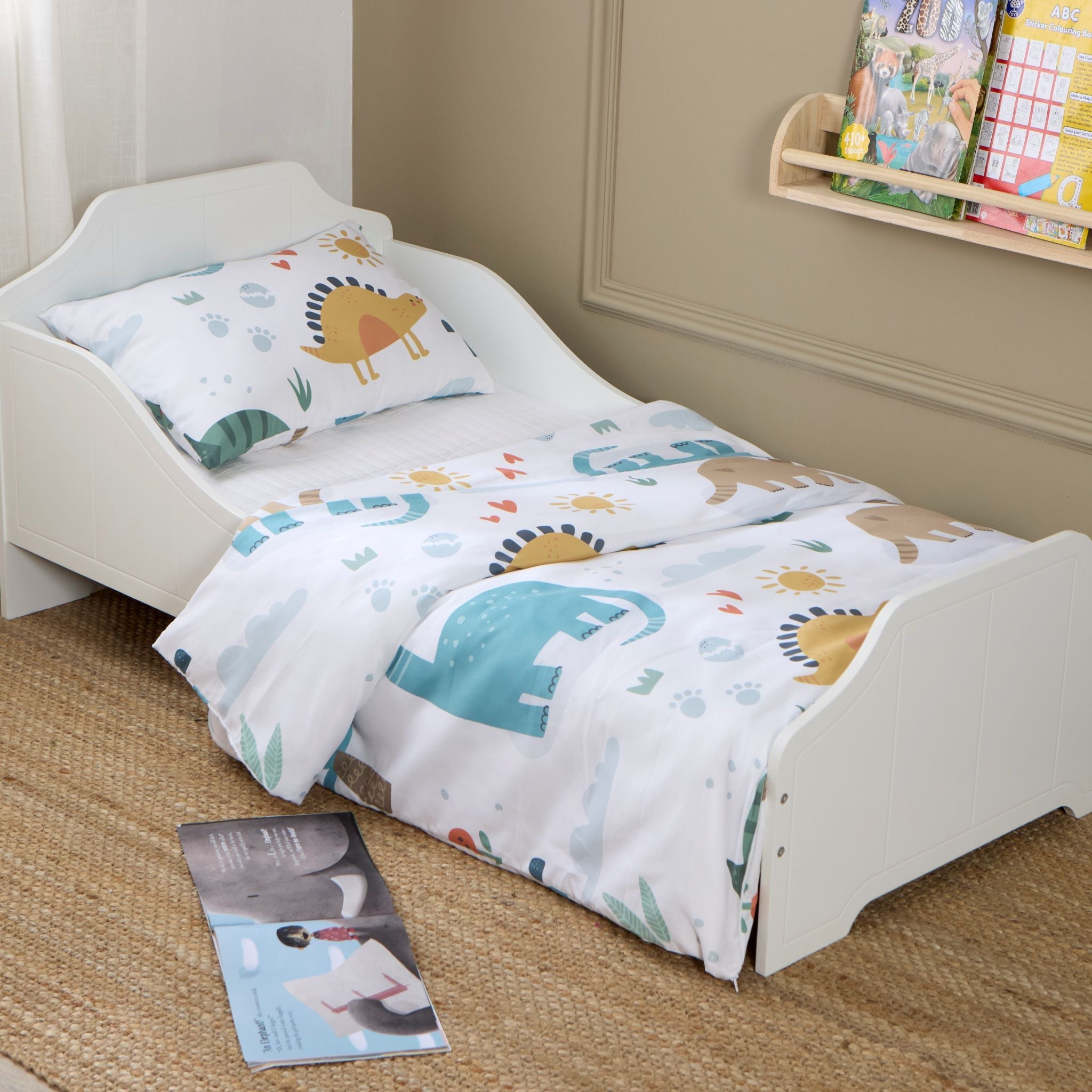 Baby Elegance Toddler Duvet and Pillow Bedding Set - Dinosaurs