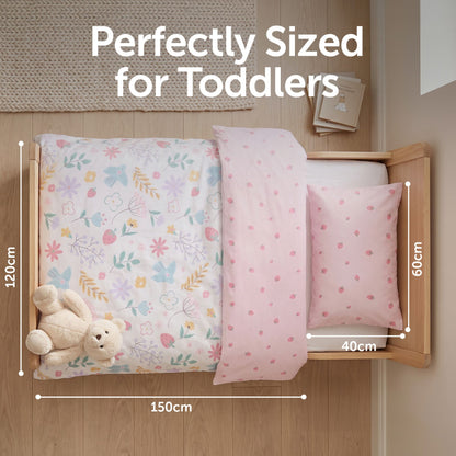 Baby Elegance Toddler Duvet and Pillow Bedding Set - Flowers