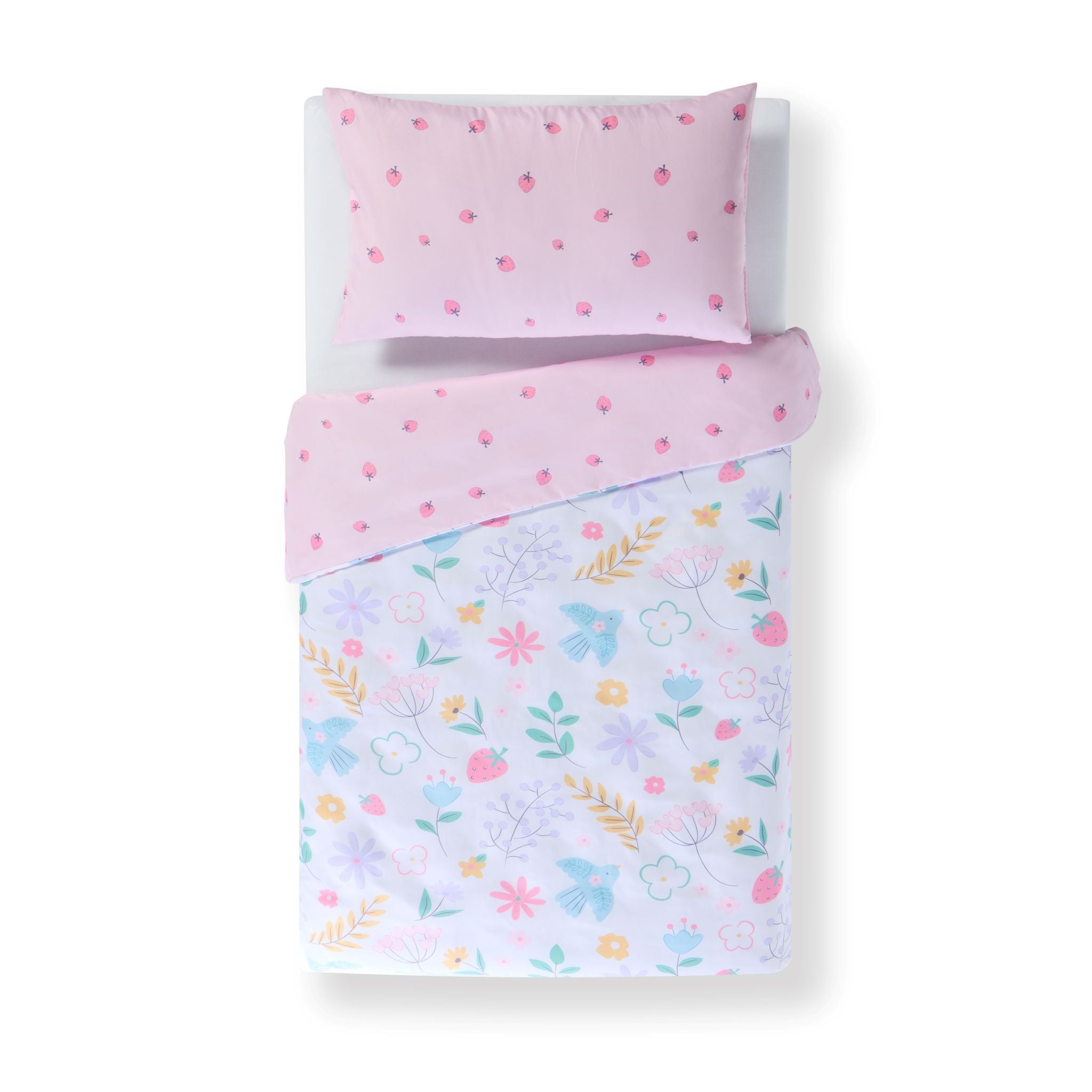 Baby Elegance Toddler Duvet and Pillow Bedding Set - Flowers