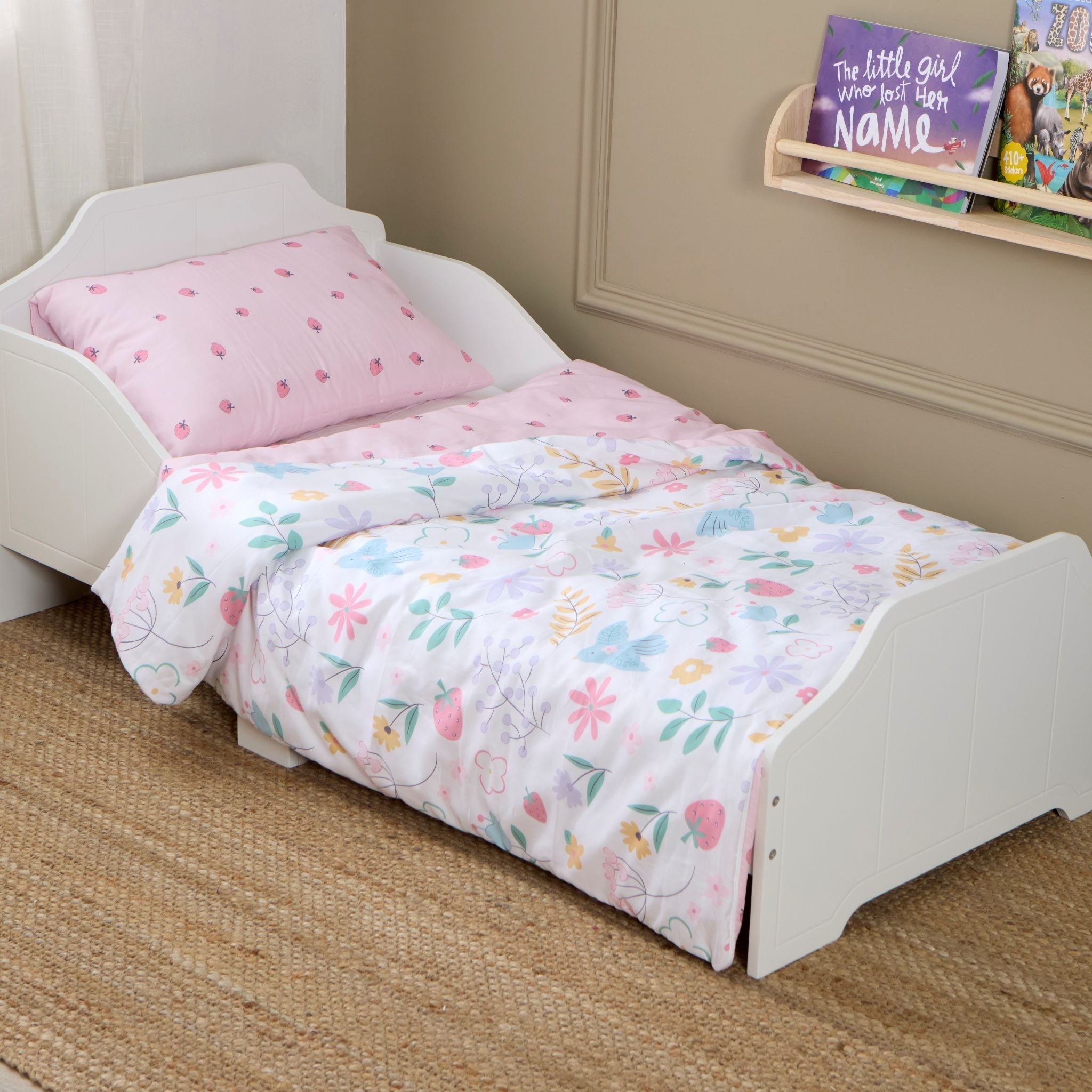 Baby Elegance Toddler Duvet and Pillow Bedding Set - Flowers