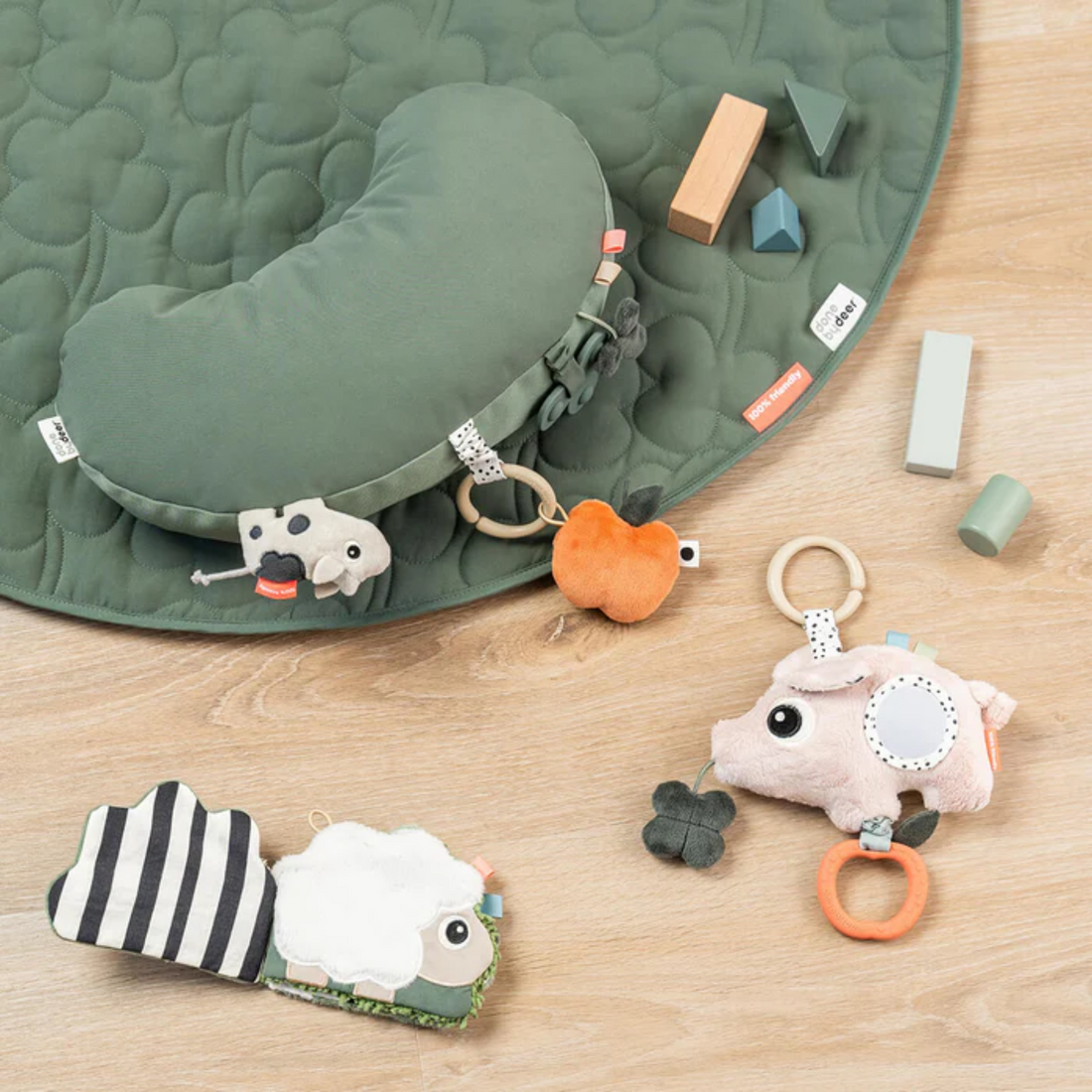 DonebyDeer Tummy Time Activity Pillow Tiny Farm
