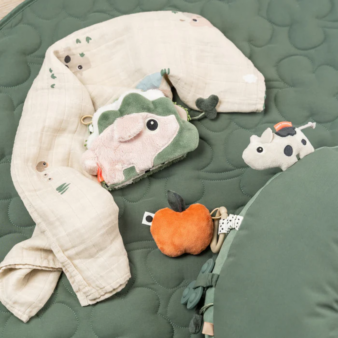 DonebyDeer Tummy Time Activity Pillow Tiny Farm