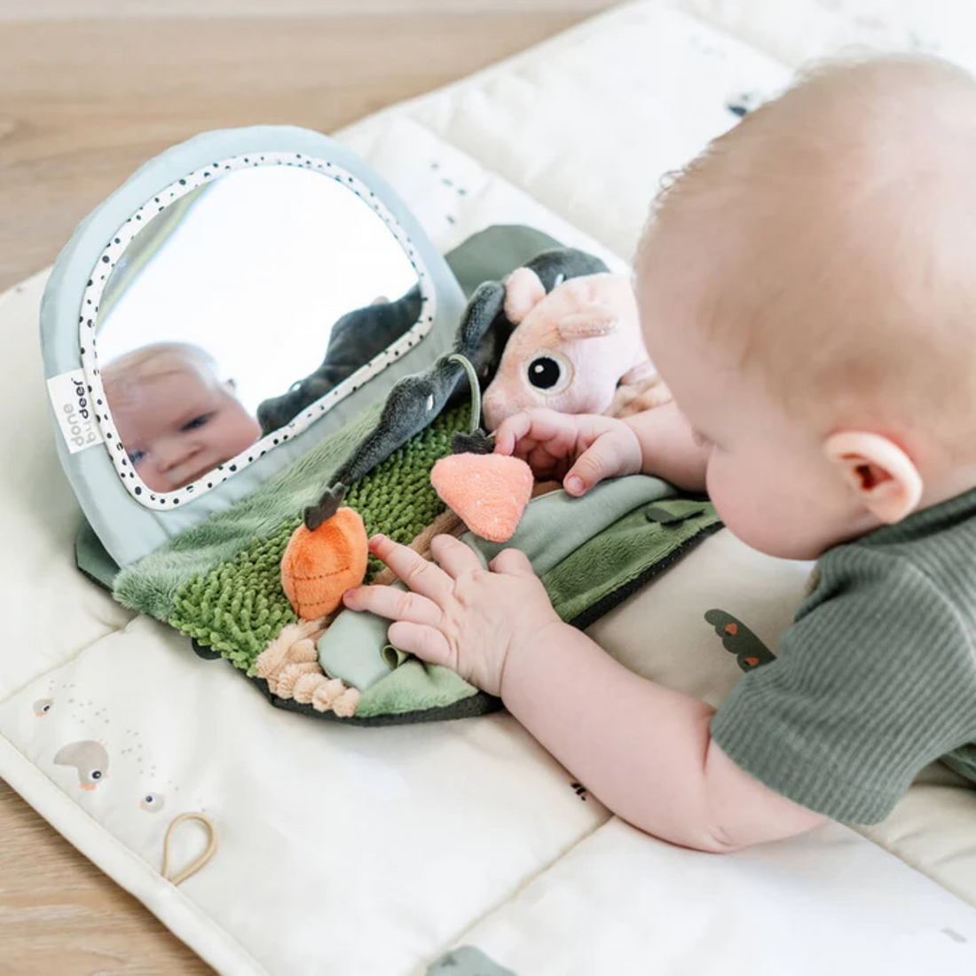 DonebyDeer Tummy Time Sensory Mirror Tiny Farm