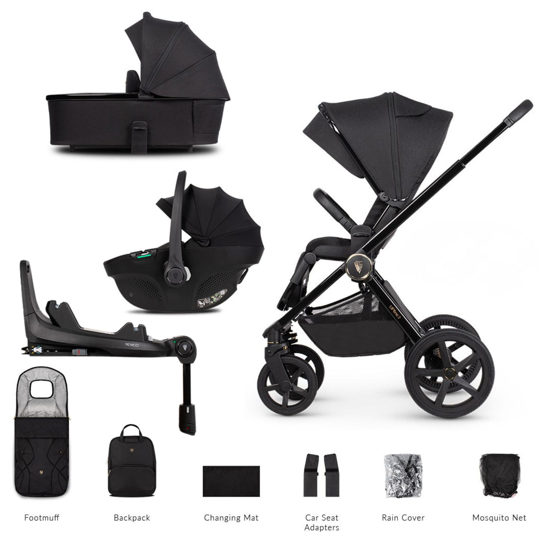 Venicci Upline 2 3in1 Plus Base - Tiago Black