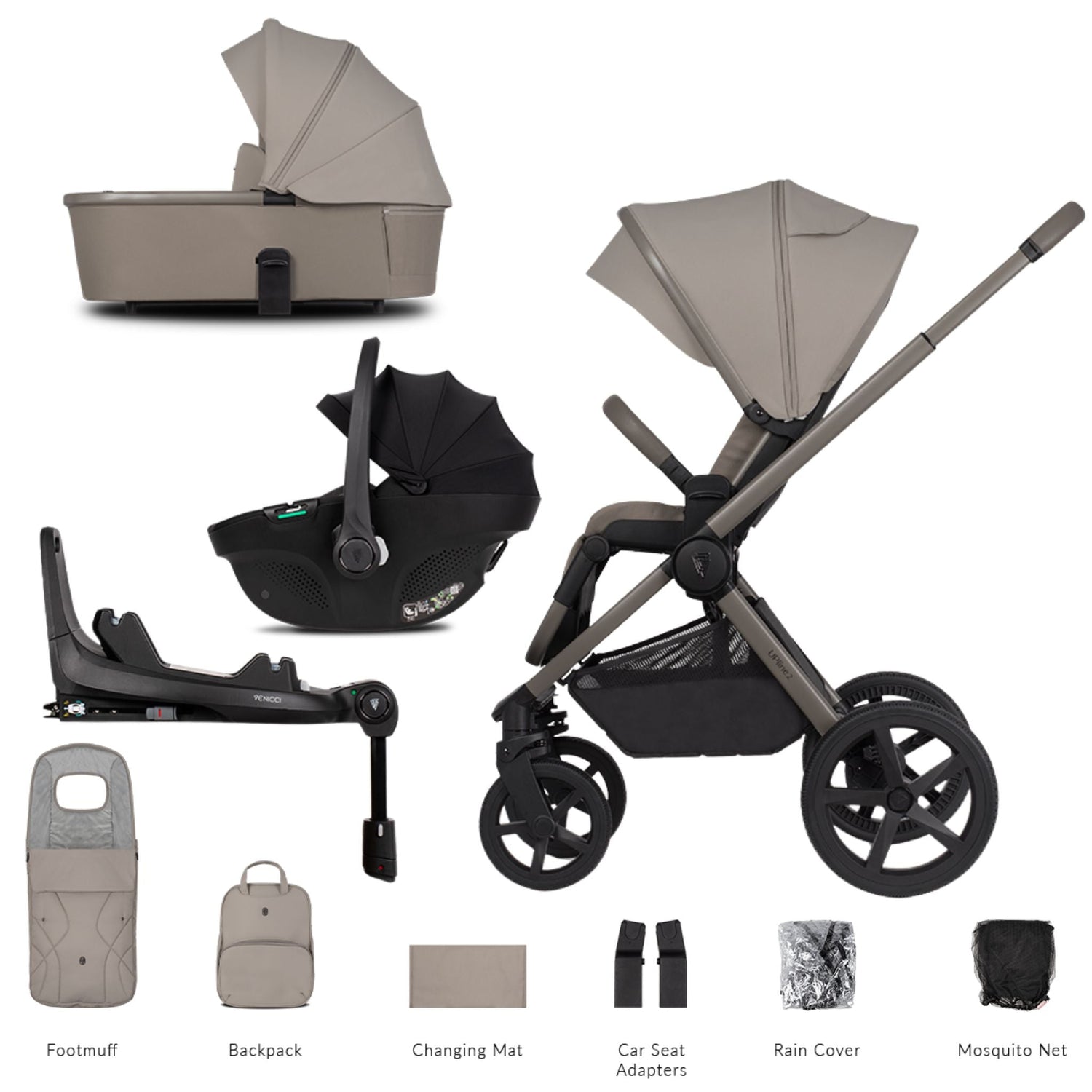 Venicci Upline 2 3in1 Plus Base - Tiago Black