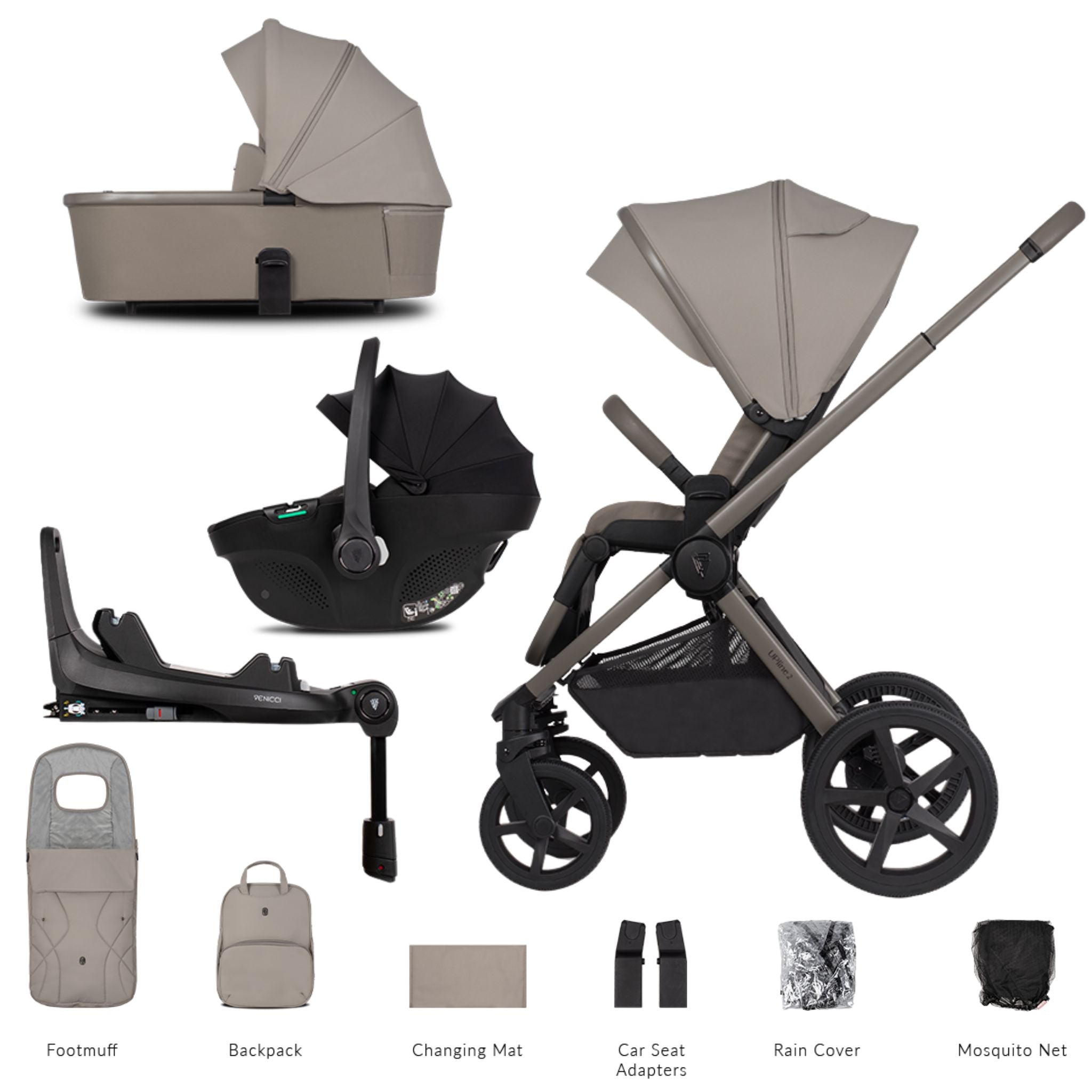 Venicci Upline 2 3in1 Plus Base - Tiago Black