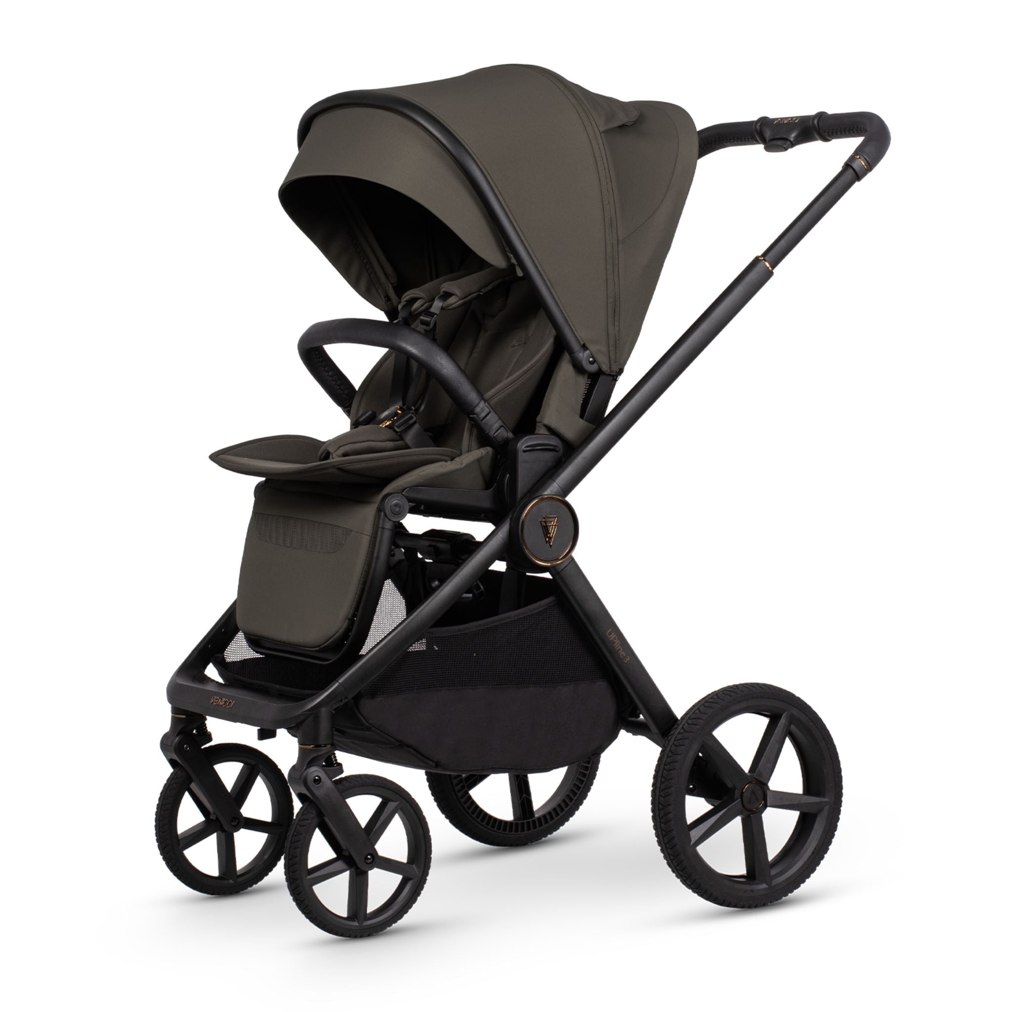 Venicci Upline 3, Tiago Black &amp; Base 4in1 Luxury Bundle
