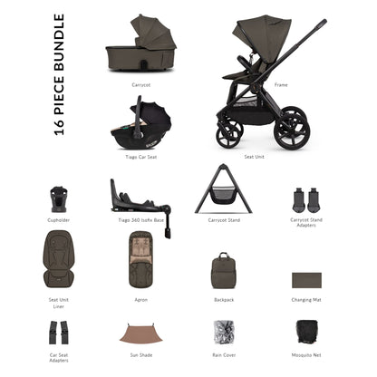 Venicci Upline 3, Tiago Beige &amp; Base 4in1 Ultimate Bundle