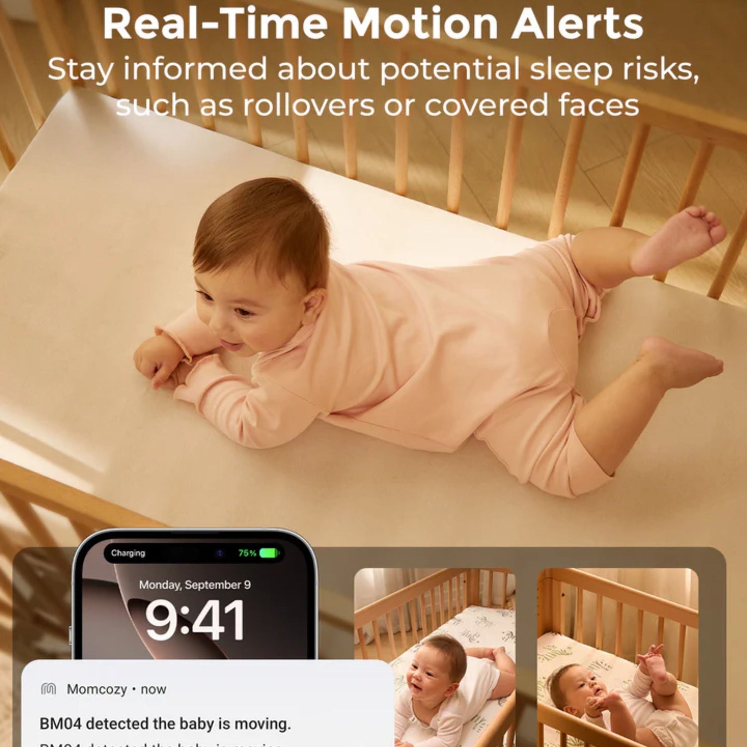 MOMCOZY BM04 Baby Monitoring Camera - White 