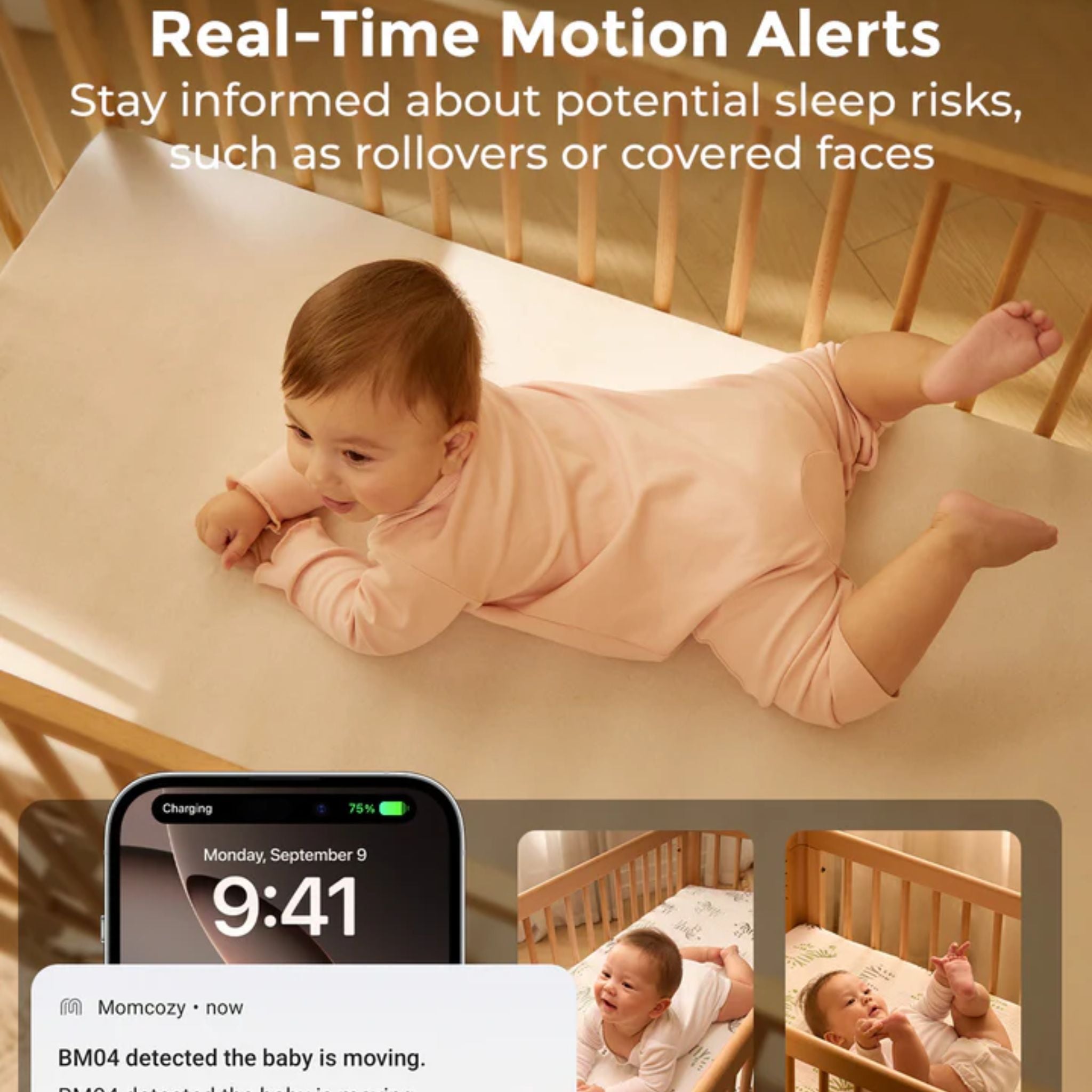 MOMCOZY BM04 Baby Monitoring Camera - White 