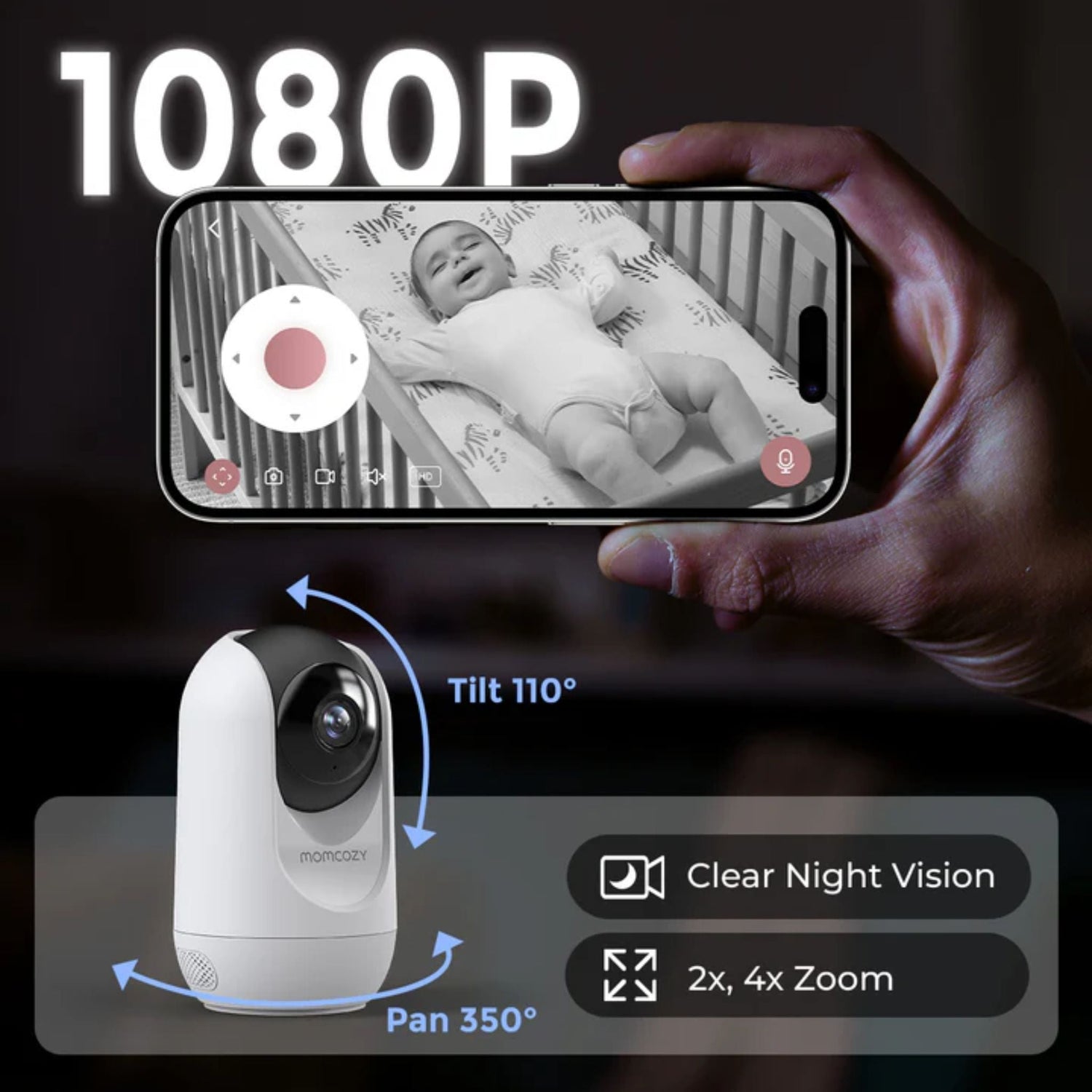 MOMCOZY BM04 Baby Monitoring Camera - White 