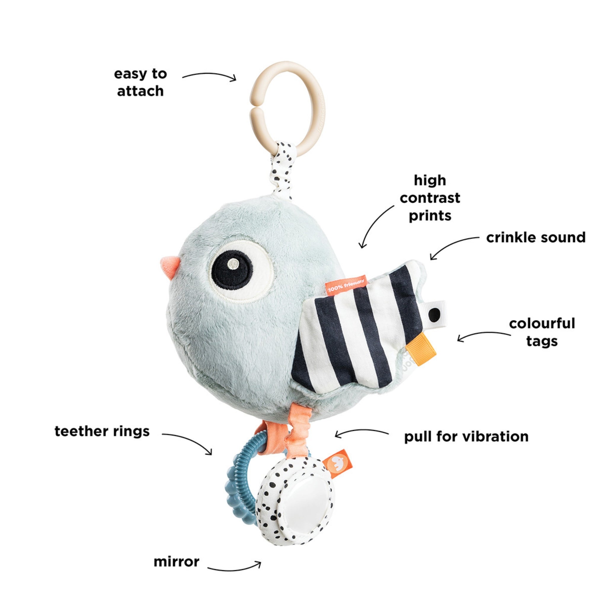 Donebydeer Activity Sensory Toy Birdie