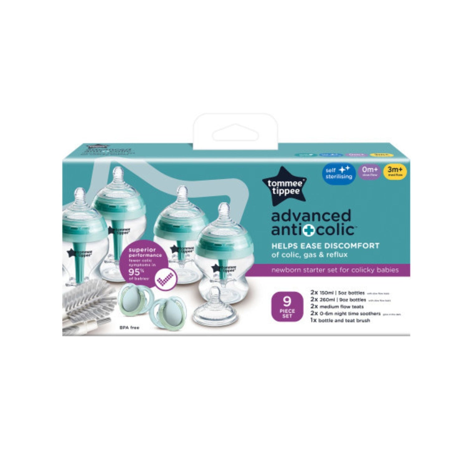 Tommee Tippee Advanced Anti Colic Starter Bottle Kit Muted