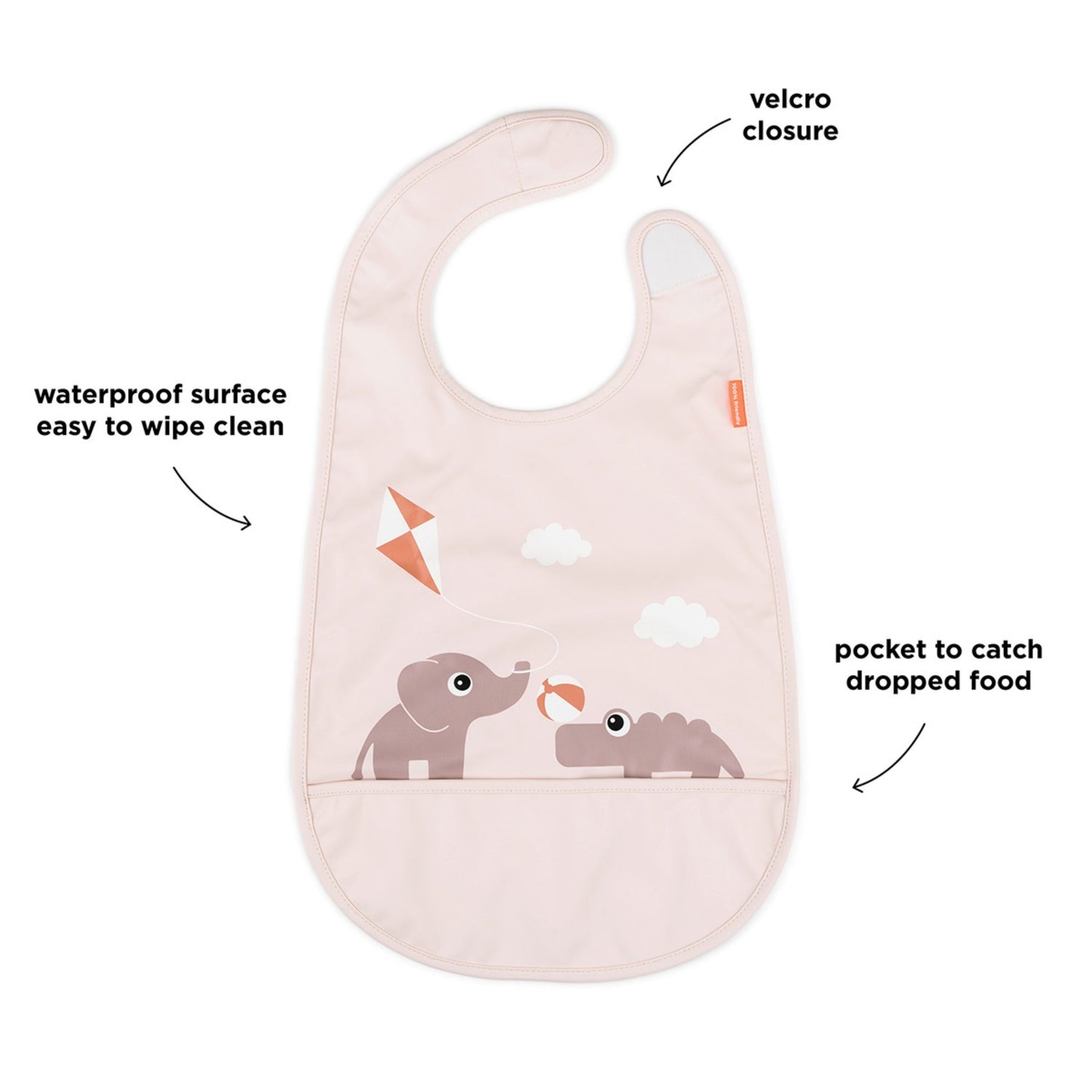 Donebydeer Bib With Velcro And Pocket Playground