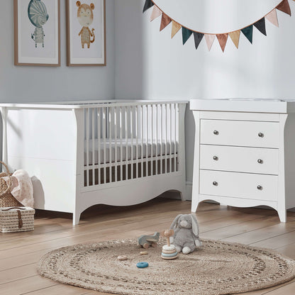 CuddleCo Clara 2pc Set 3 Drawer Dresser and Cot Bed