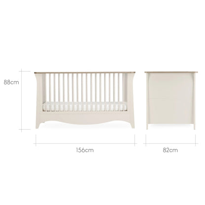 CuddleCo Clara 3pc Set 3 Drawer Dresser, Cot Bed and Wardrobe