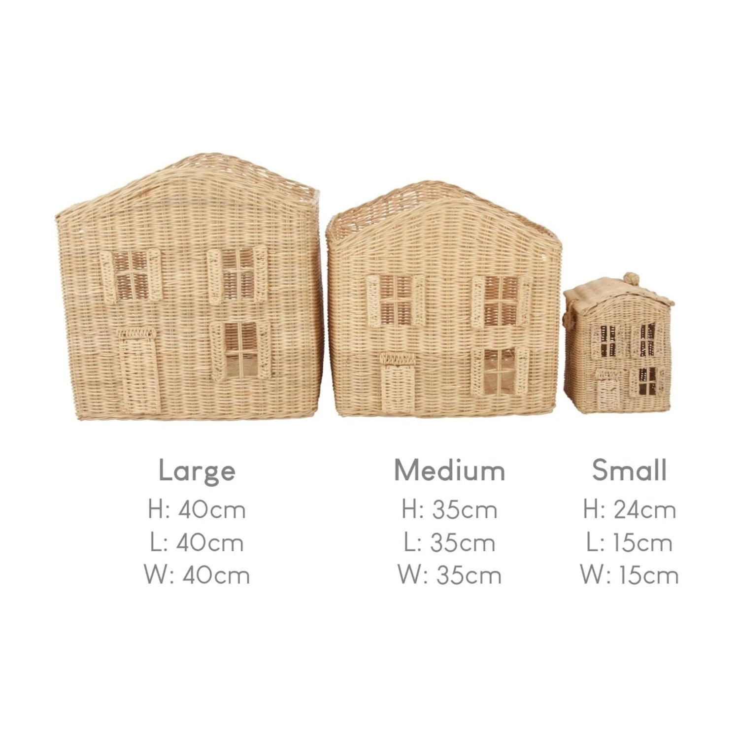 CuddleCo Country Cottage Set 3 Baskets - Rattan