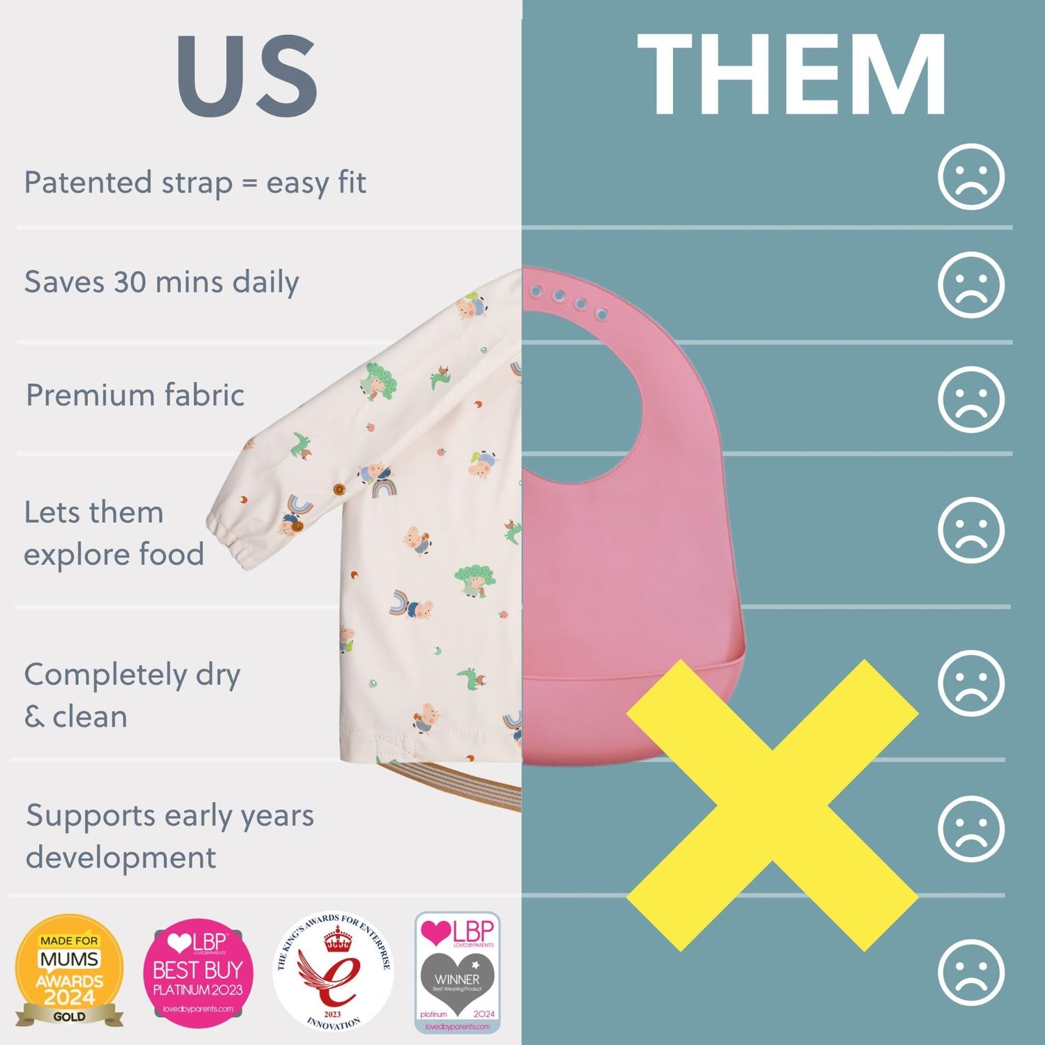 Bibado Coverall Long-Sleeve Weaning Bib