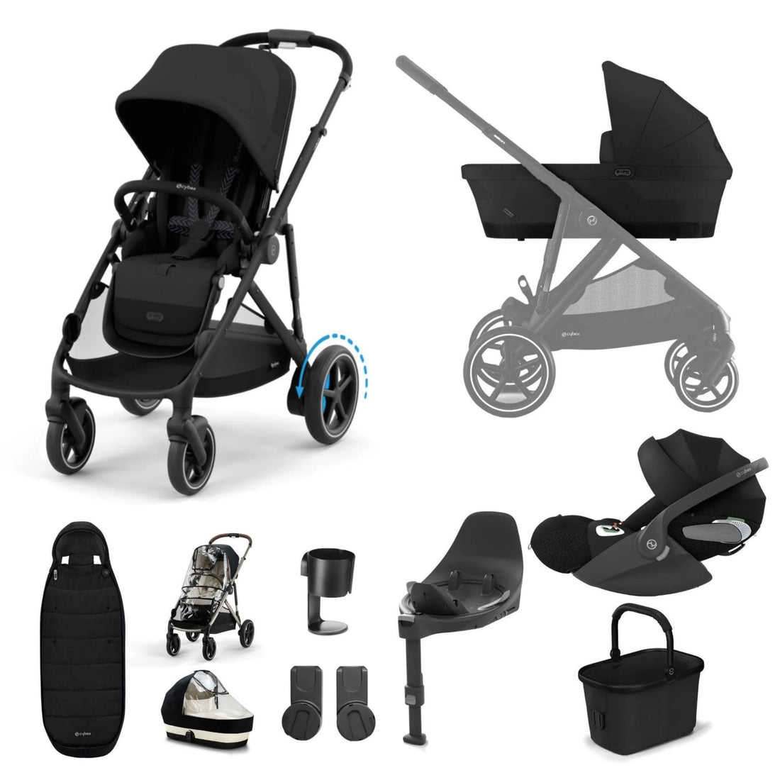 Cybex e-Gazelle Bundle with Cloud T Car Seat &amp; Base T. (11 pieces)
