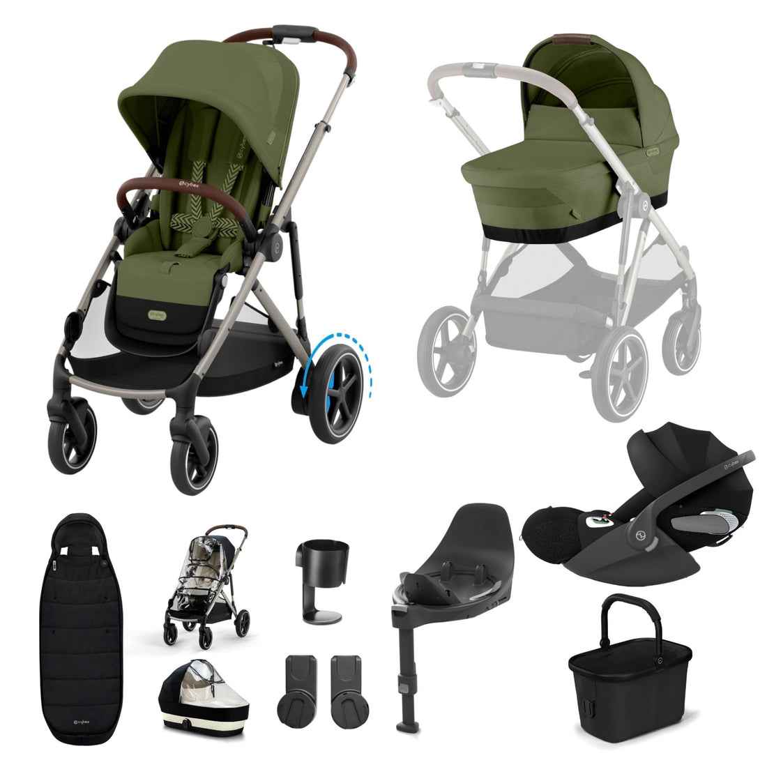 Cybex e-Gazelle Bundle with Cloud T Car Seat &amp; Base T. (11 pieces)