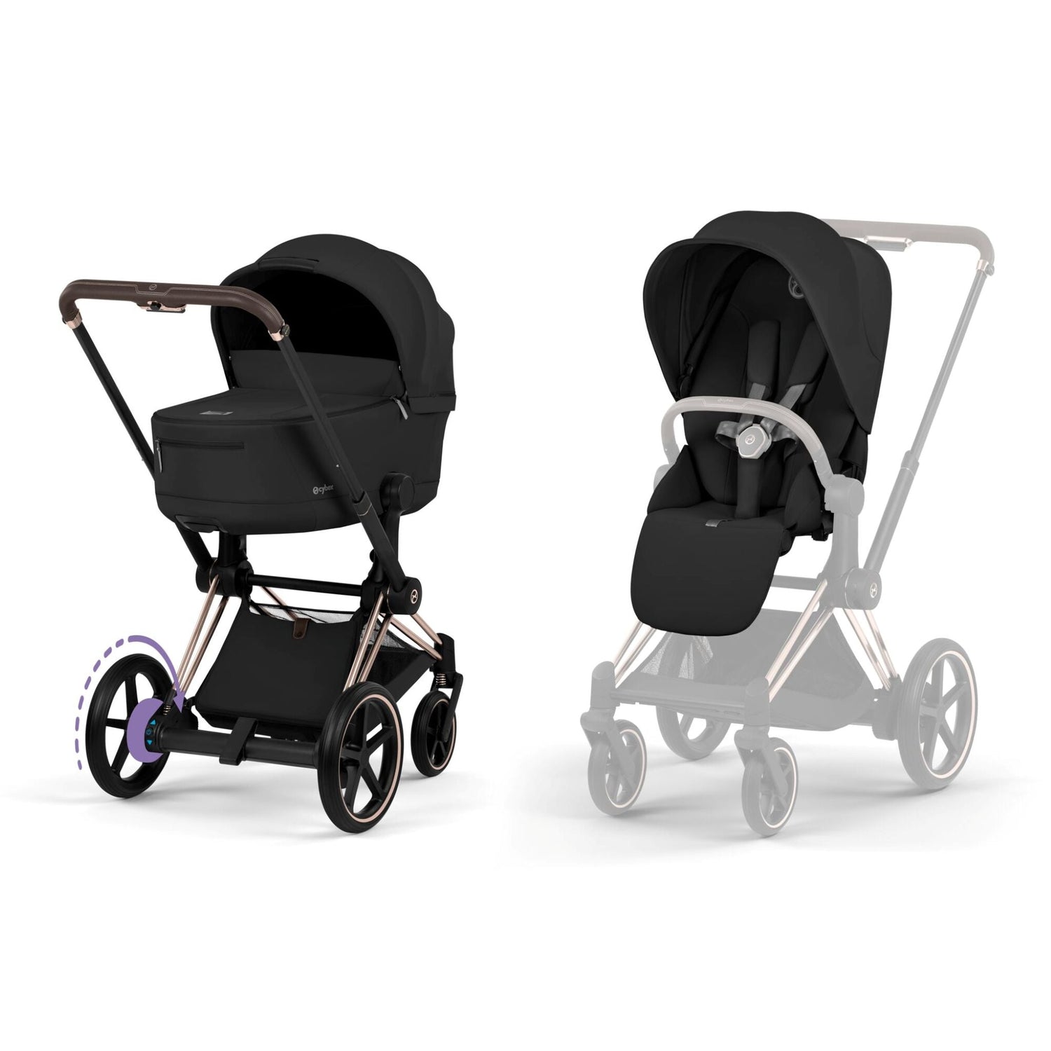 Cybex e-Priam Comfort &amp; Foldable Carry Cot Set