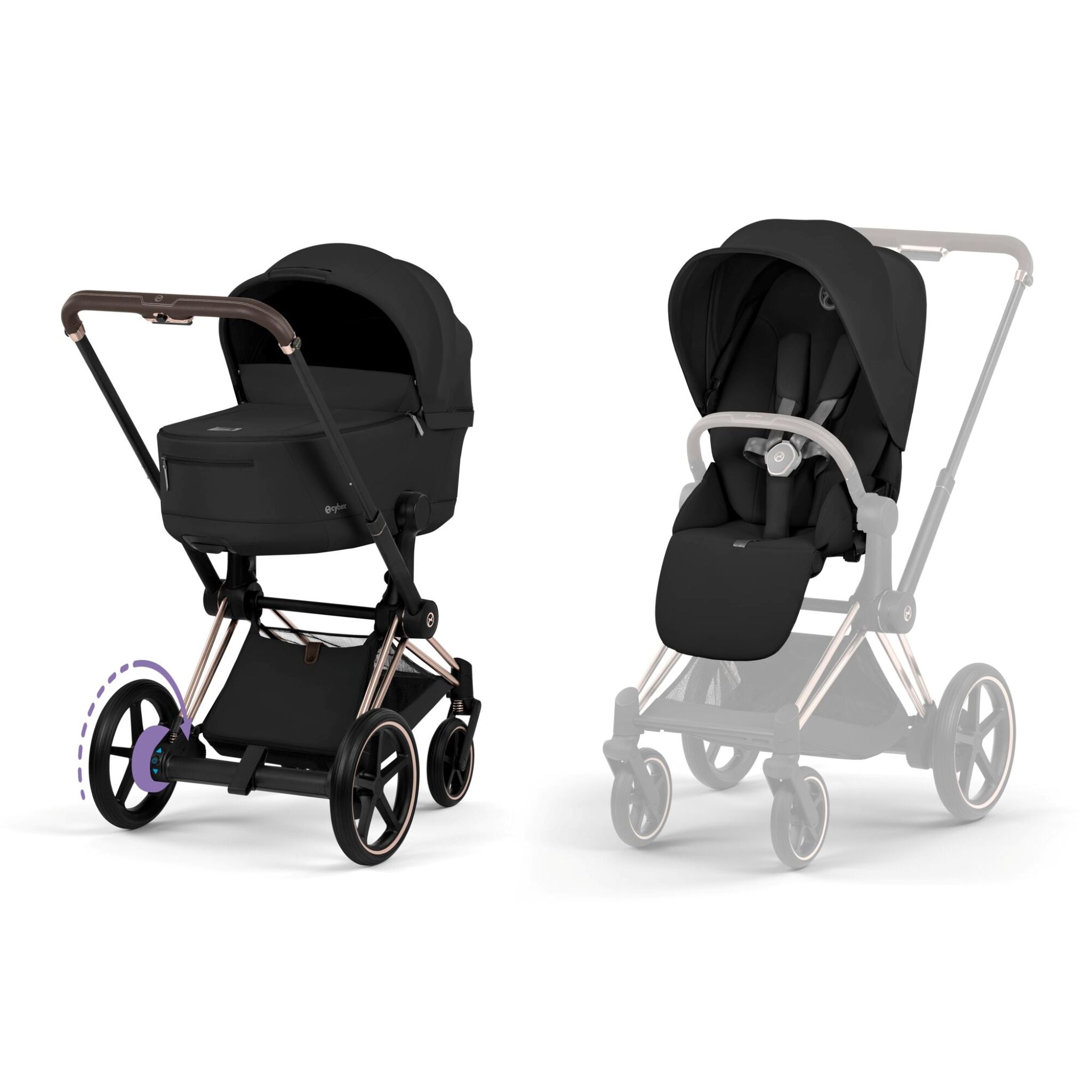 Cybex e-Priam Comfort &amp; Foldable Carry Cot Set