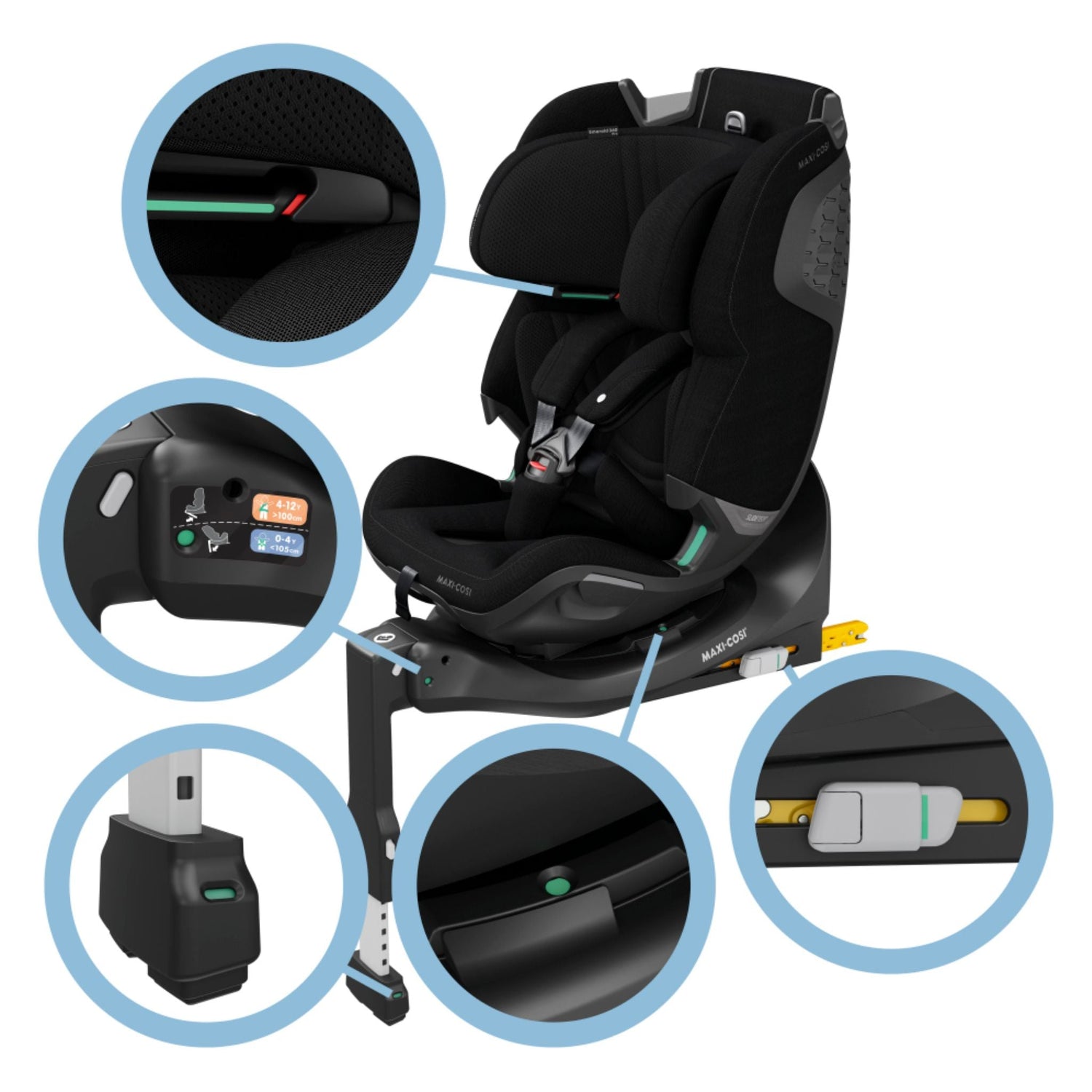 silla maxi cosi 360 Maxi-Cosi Emerald 360 Pro Car Seat Authentic Black