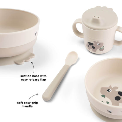 DonebyDeer Foodie First Meal Set Suction - Tiny Farm Sand