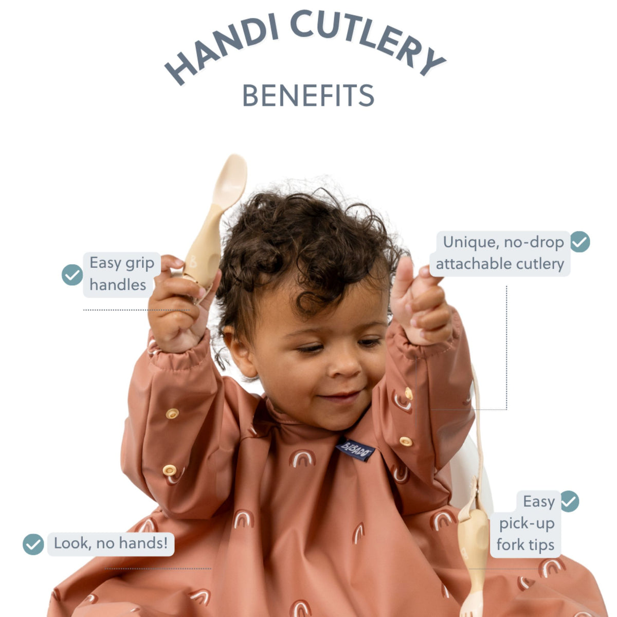 Bibado Handi Cutlery Attachable Baby Cutlery - 2-Pack