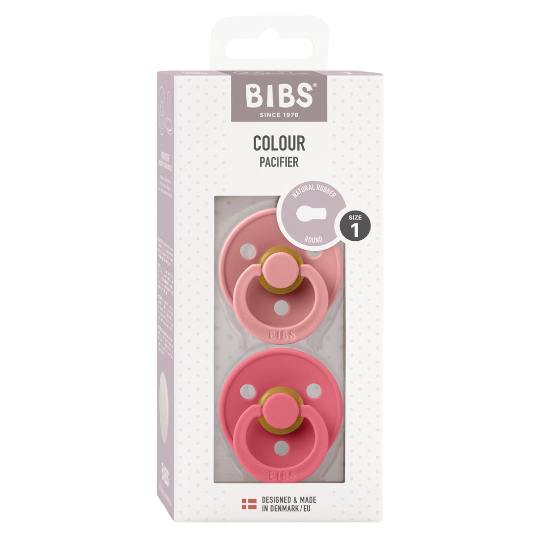 BIBS Pacifier Colour 2 PACK Latex Size 1