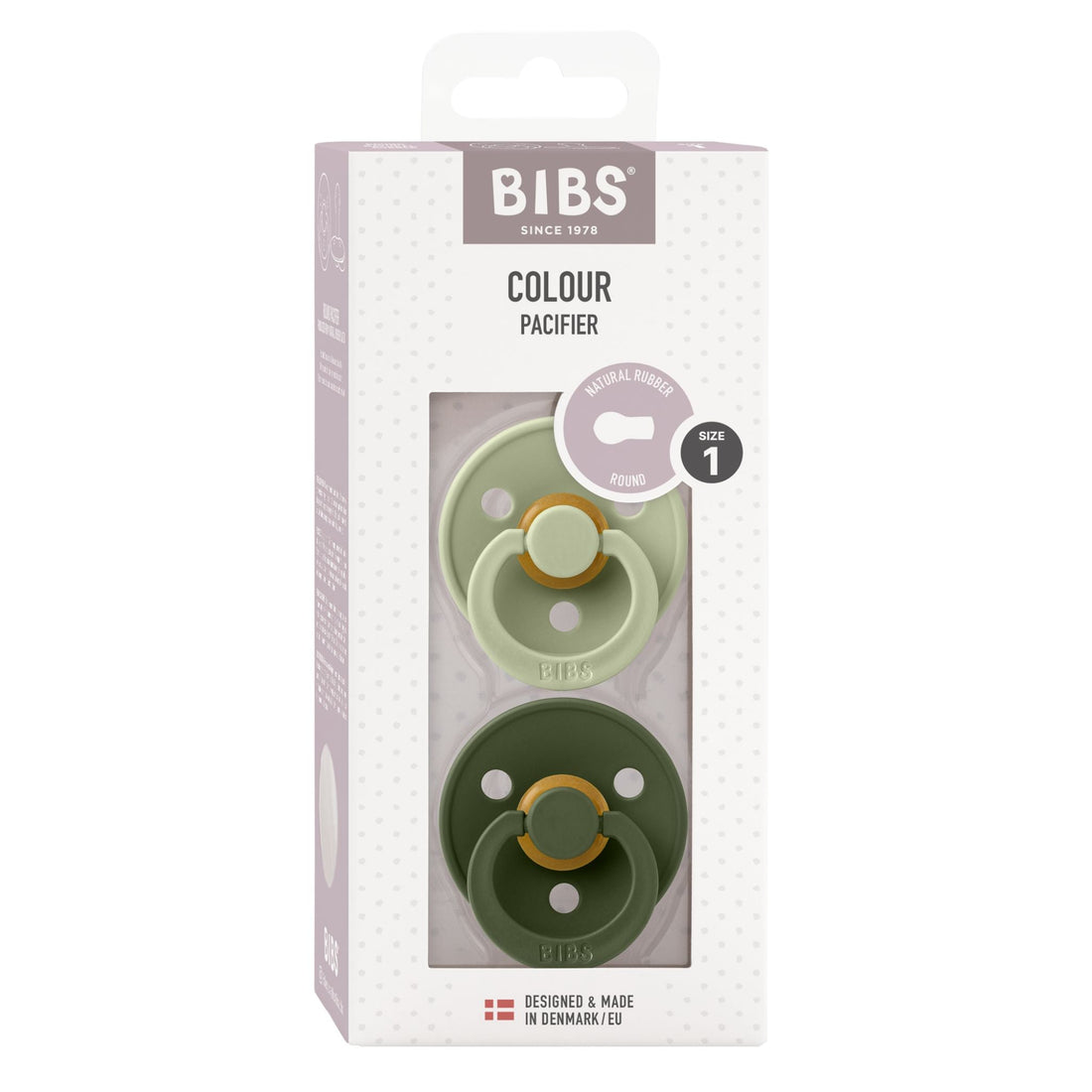 BIBS Pacifier Colour 2 PACK Latex Size 1