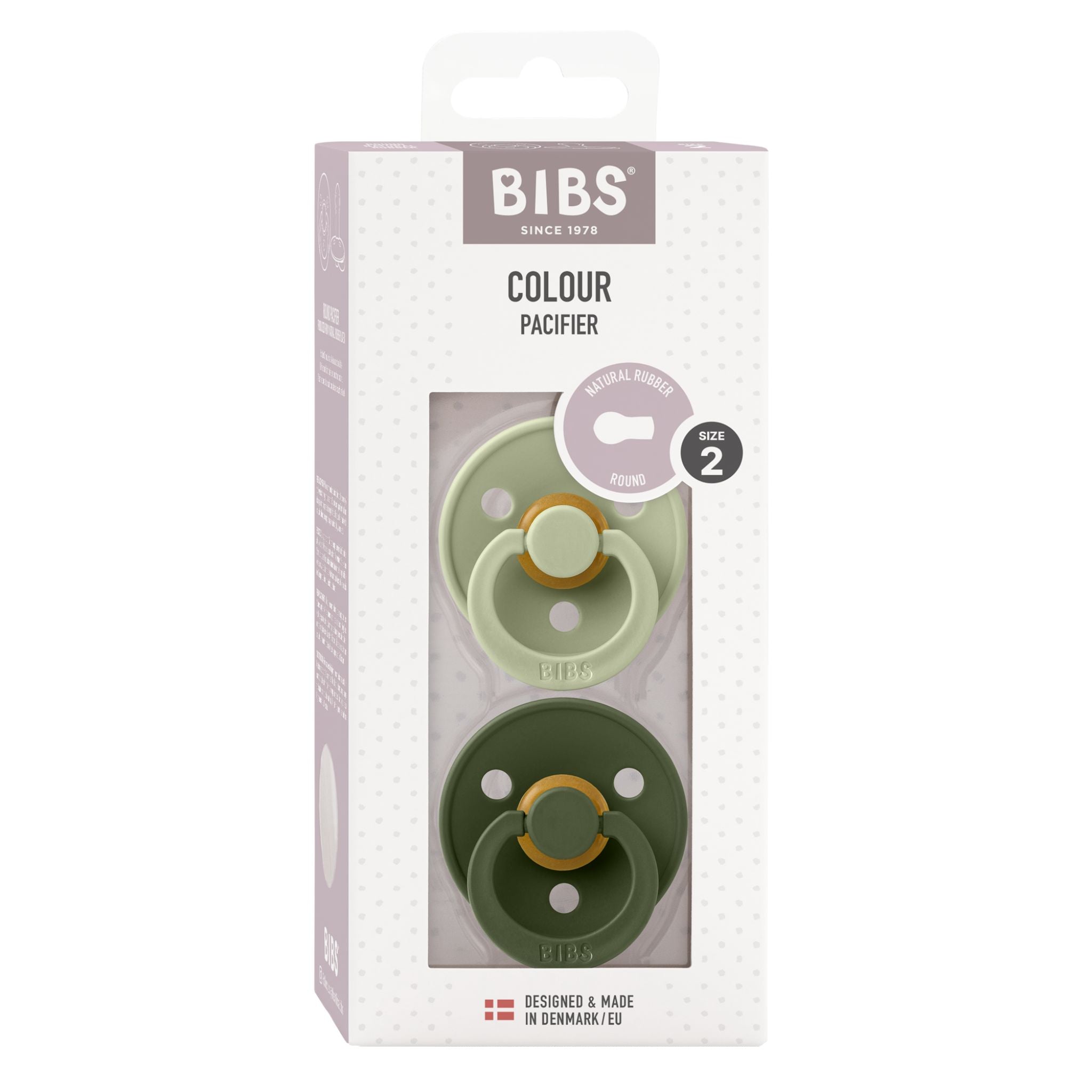 BIBS Pacifier Colour 2 PACK Latex Size 2