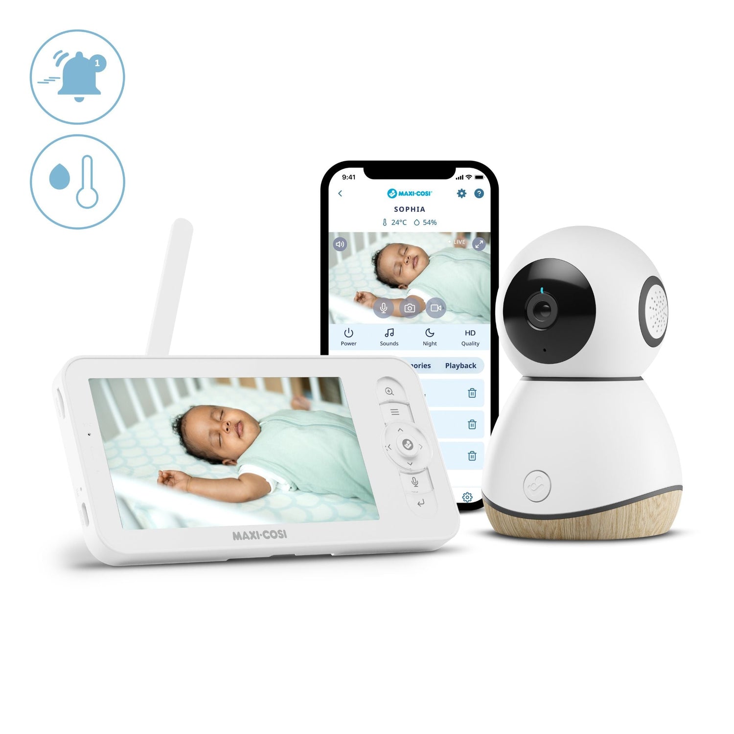 Maxi-Cosi See Pro Baby Monitor White/Wood