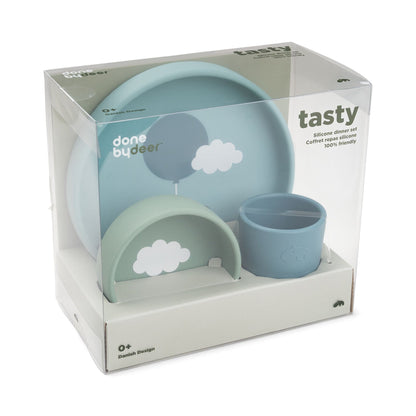 Donebydeer Silicone 3pc Dinner Set Happy Clouds