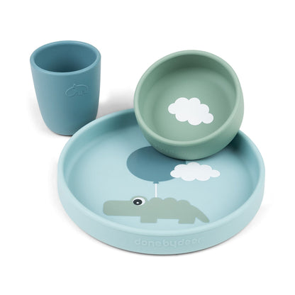 Donebydeer Silicone 3pc Dinner Set Happy Clouds