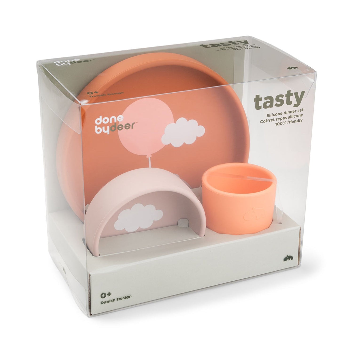 Donebydeer Silicone 3pc Dinner Set Happy Clouds