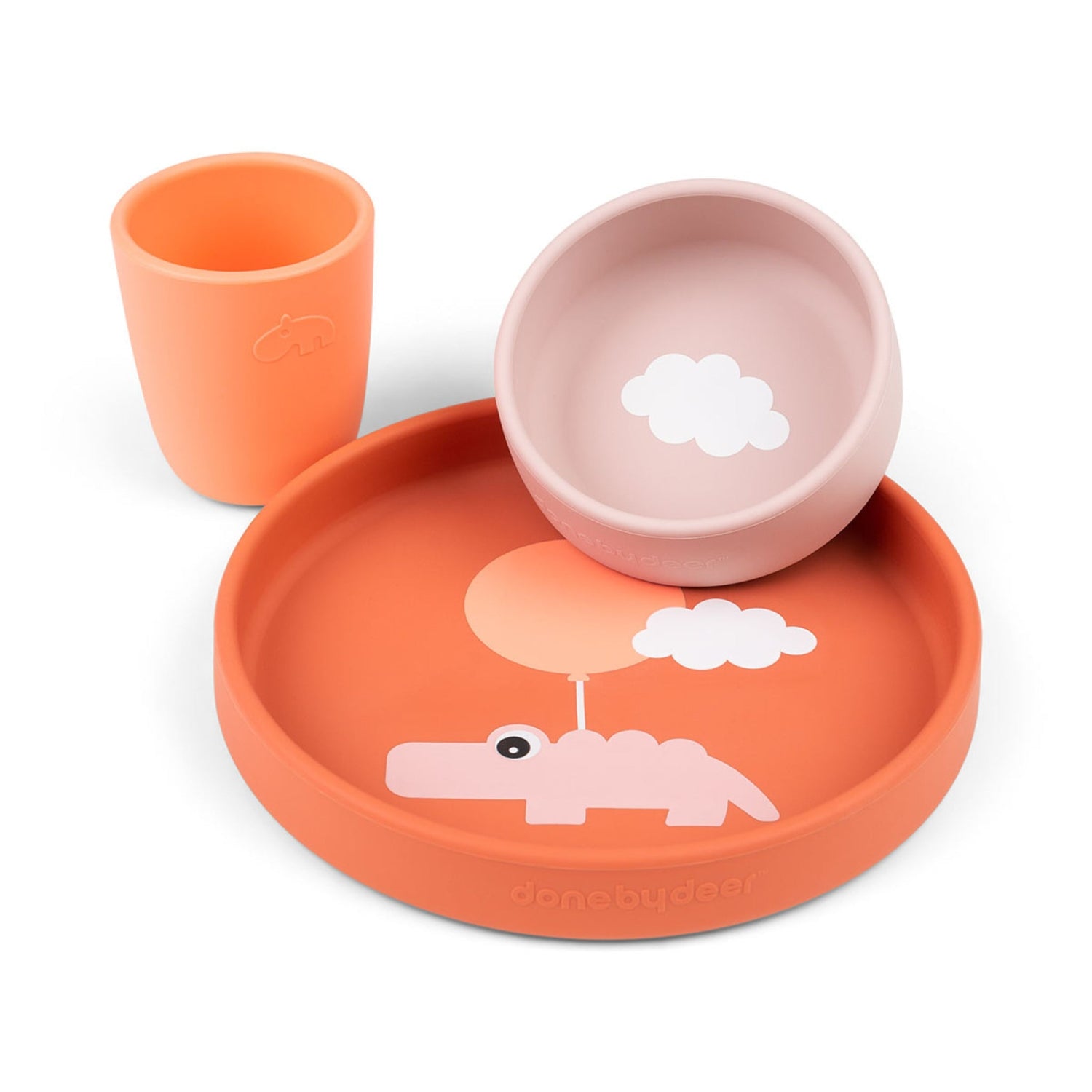 Donebydeer Silicone 3pc Dinner Set Happy Clouds