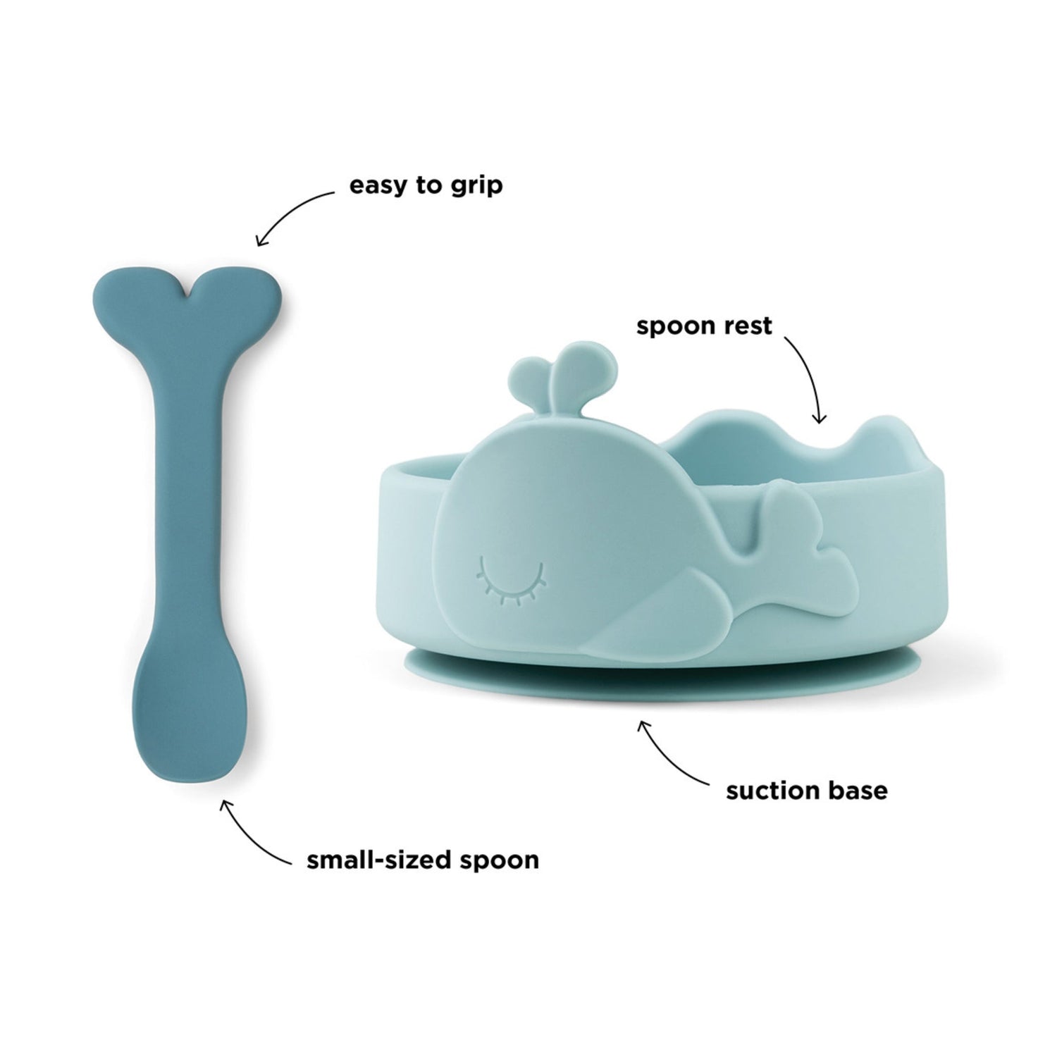 Donebydeer Silicone Stick And Stay Bowl And Spoon Wally