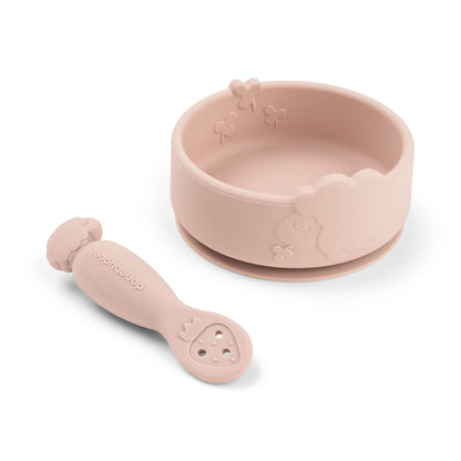 Donebydeer Silicone Stick And Stay Bowl And Spoon