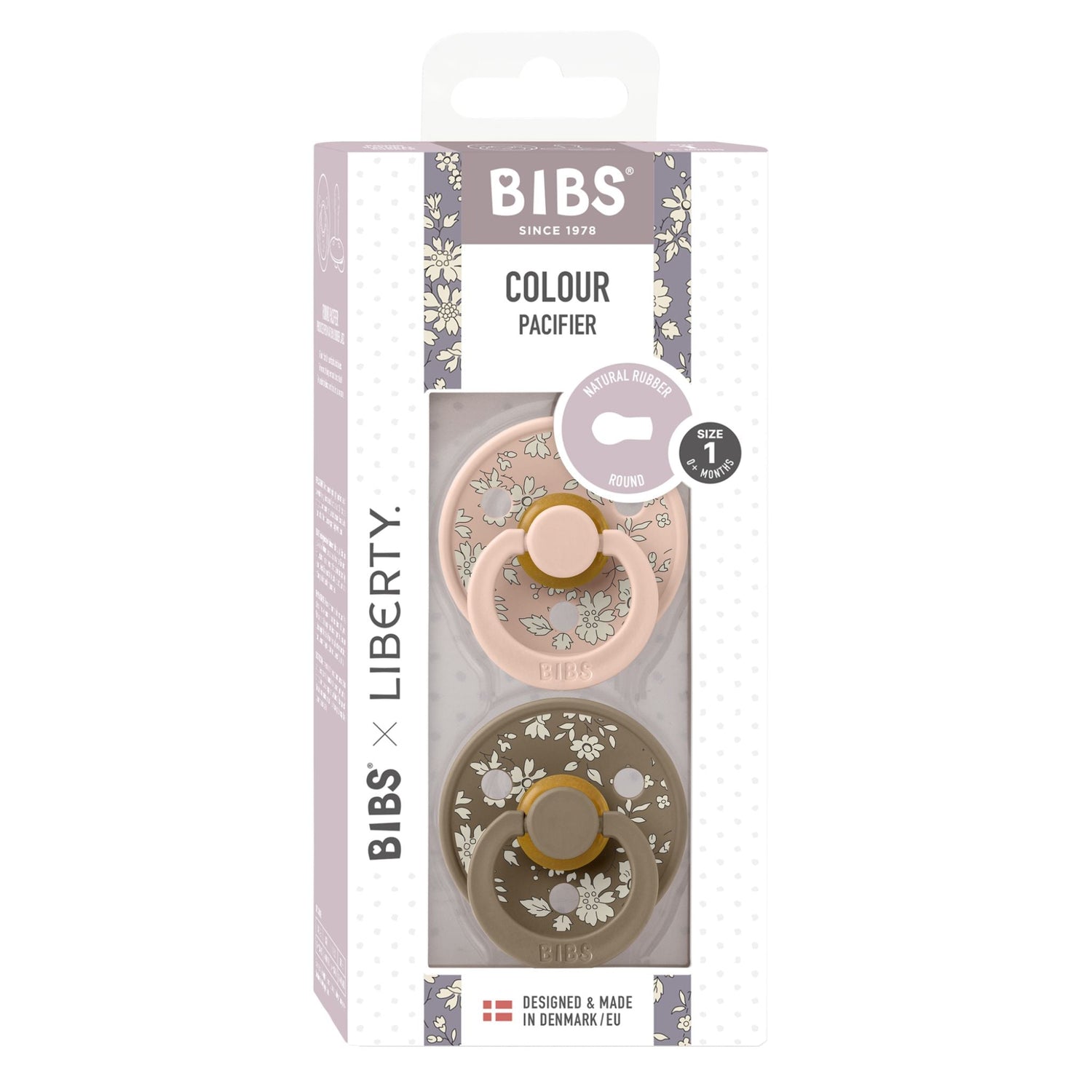 BIBS x Liberty Pacifier Colour 2 PACK Capel Latex Size 1