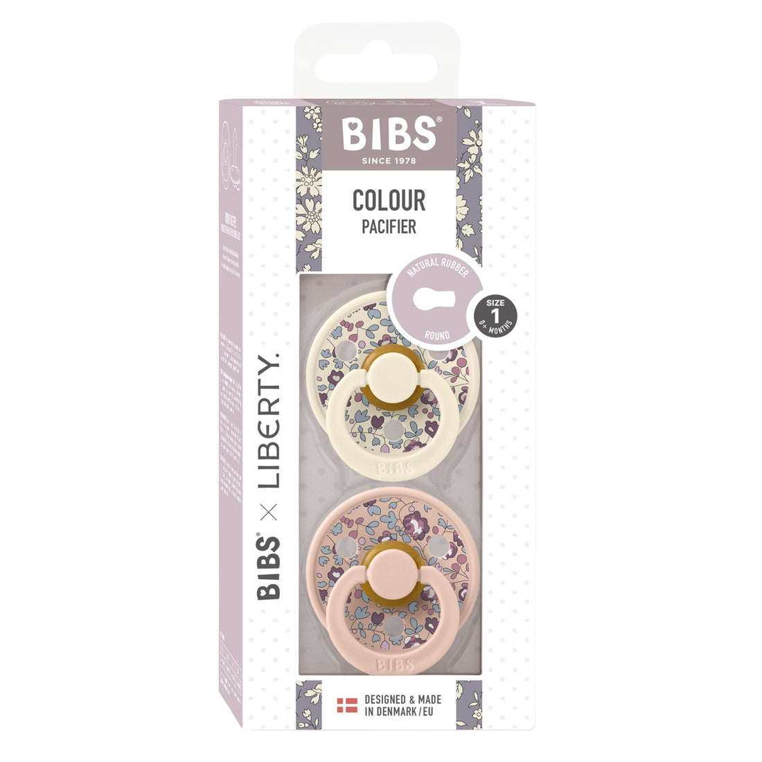 BIBS x Liberty Pacifier Colour 2 PACK Eloise Latex Size 1