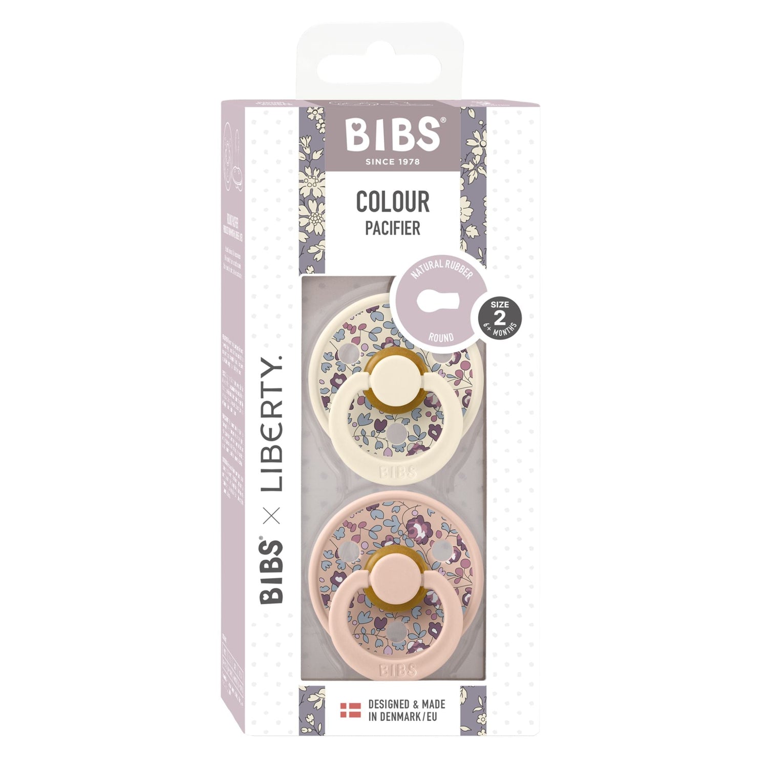 BIBS x Liberty Pacifier Colour 2 PACK Eloise Latex Size 2